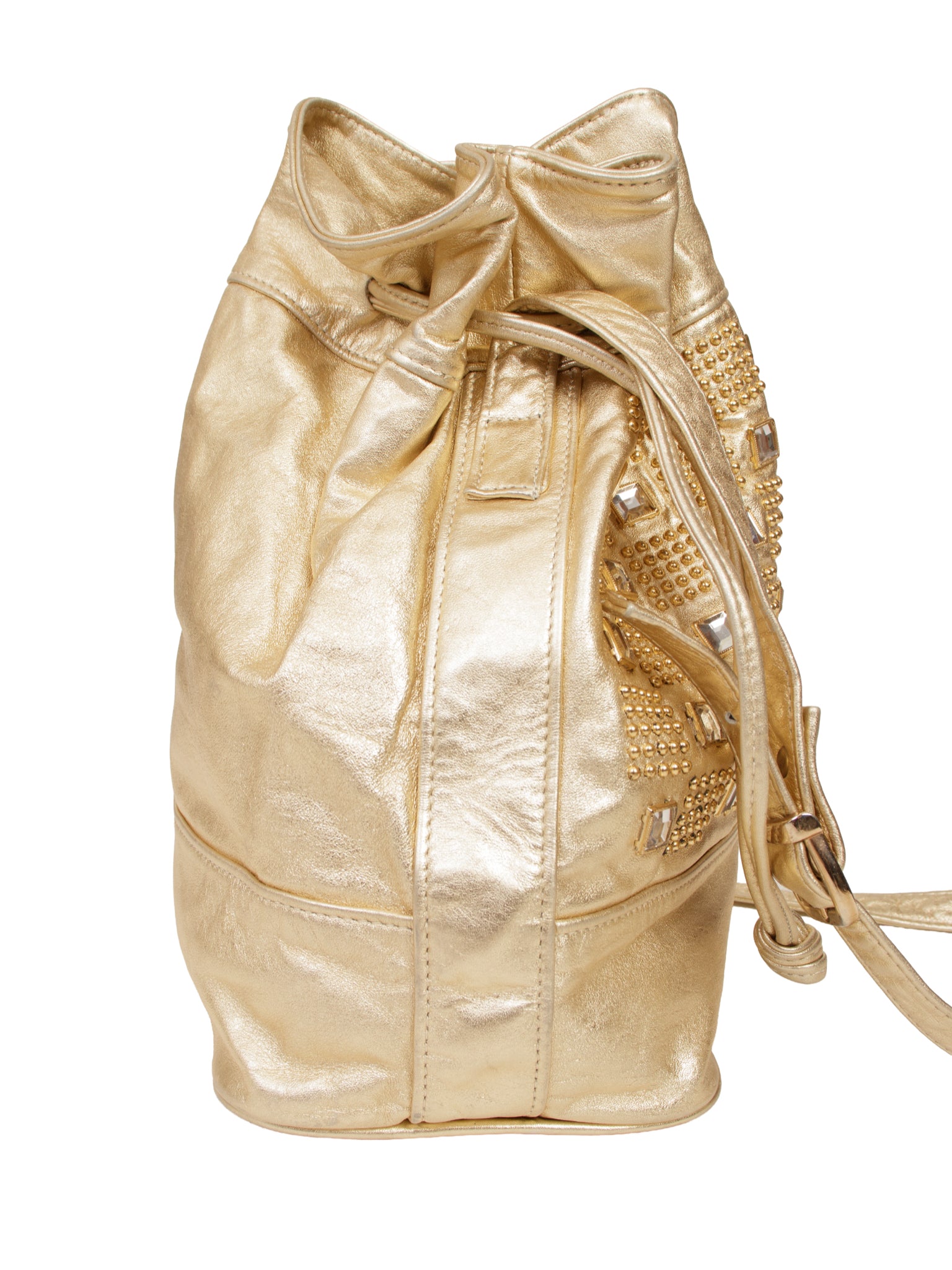 1980s Metallic Embellished Bucket Bag
