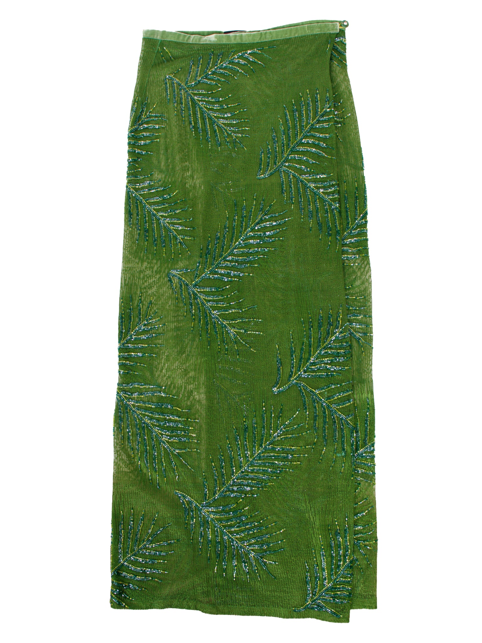 Barneys New York Leaf Beaded Skirt