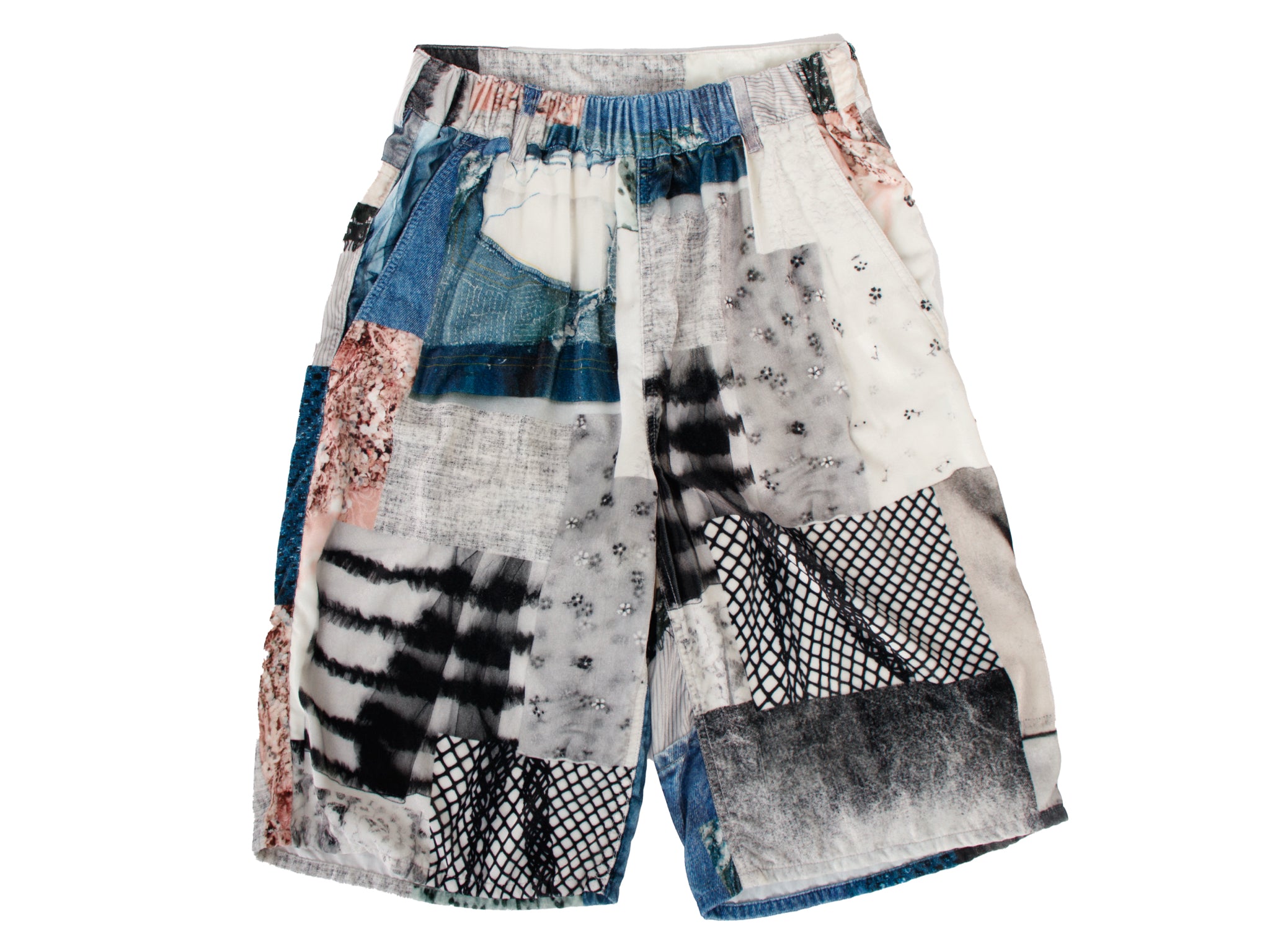 MM6 Maison Margiela Velvet Patchwork Print Shorts