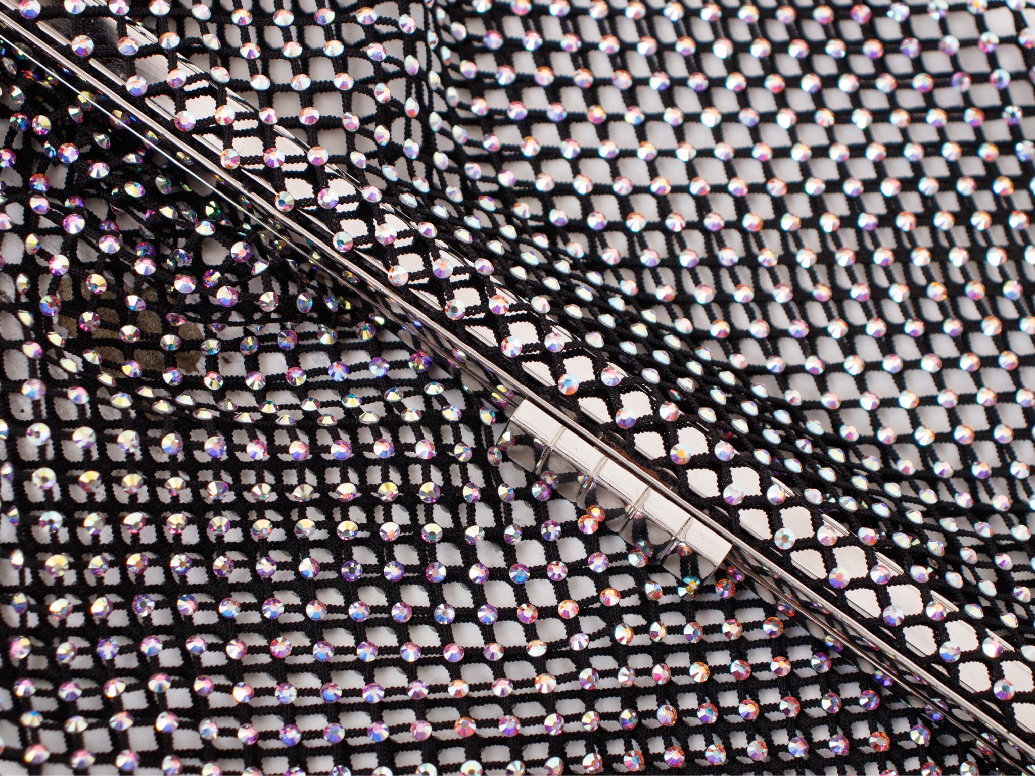 Saint Laurent Fanny Crystal Mesh Kiss-Lock Shoulder Bag