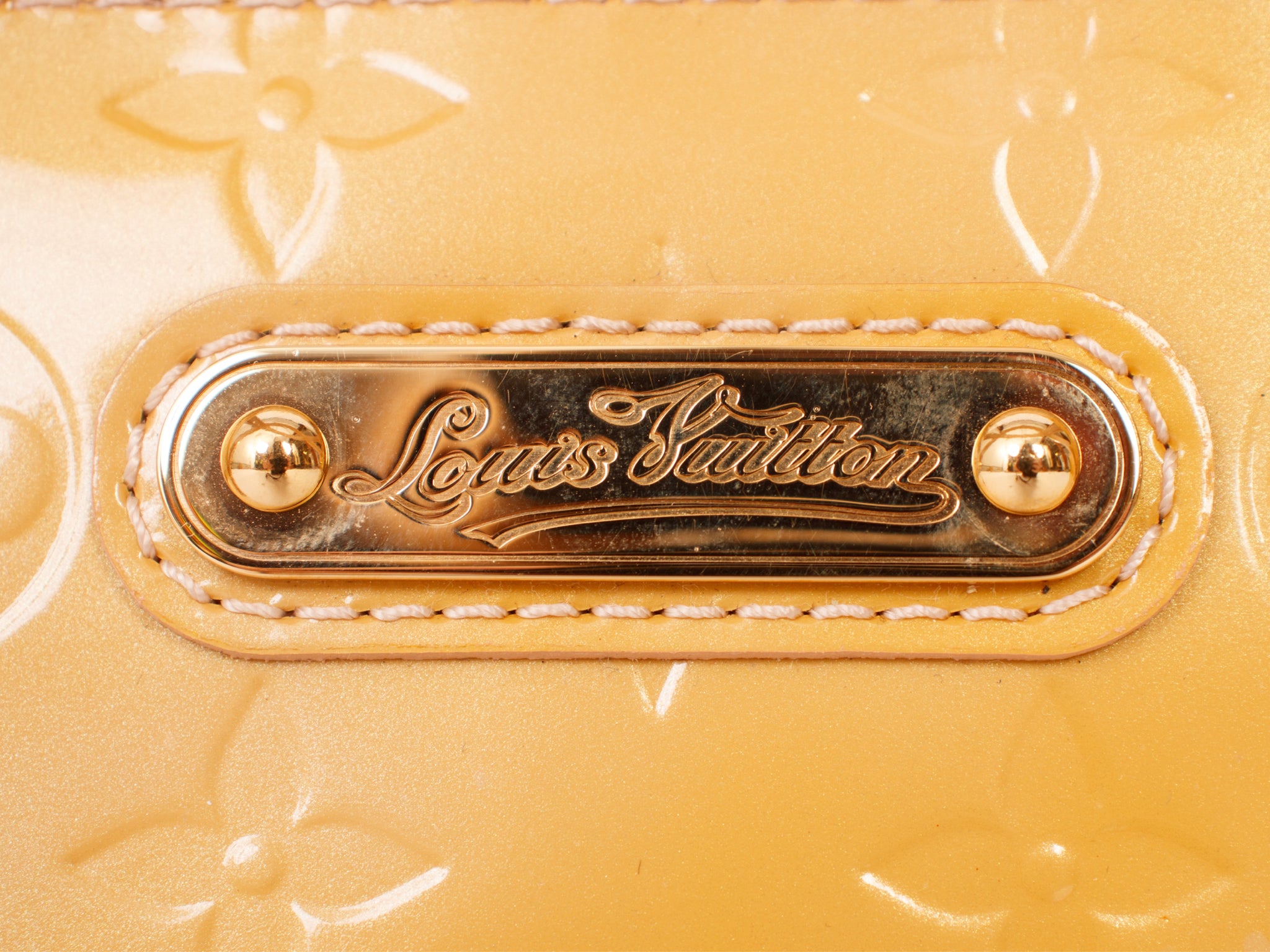 Louis Vuitton Vernis Yellow Wilshire PM Handbag