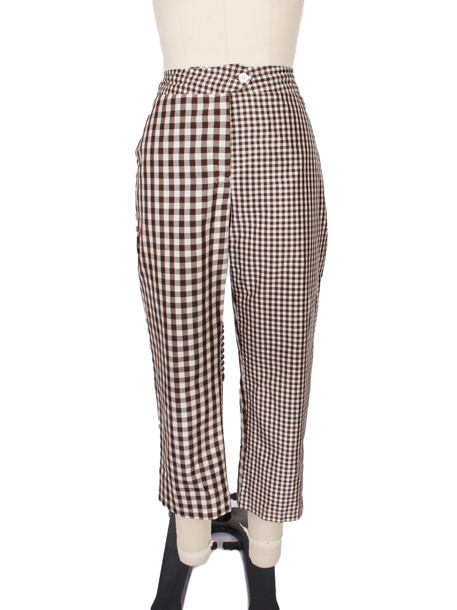 Chelsea Mak Silk Taffeta Gingham Pant Set