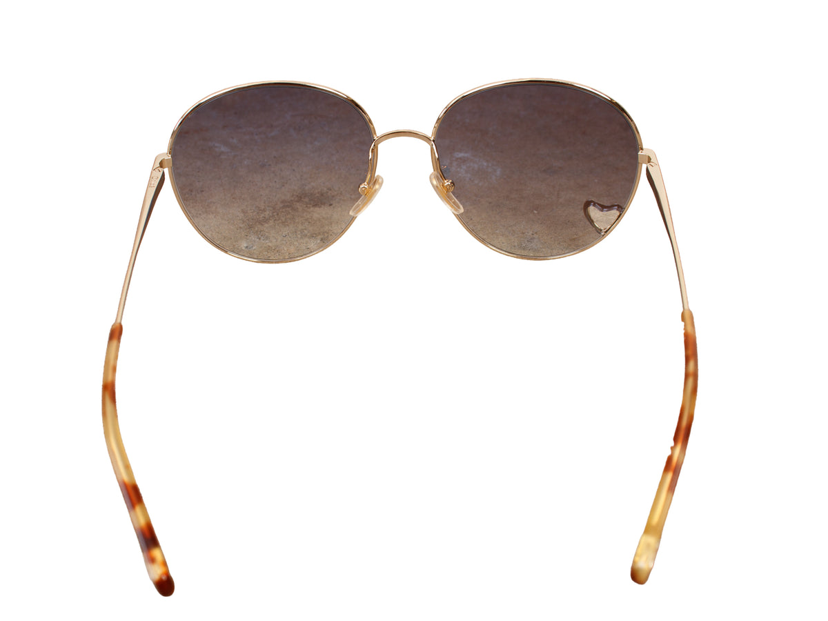 Chloe Heart Cutout Wire Sunglasses