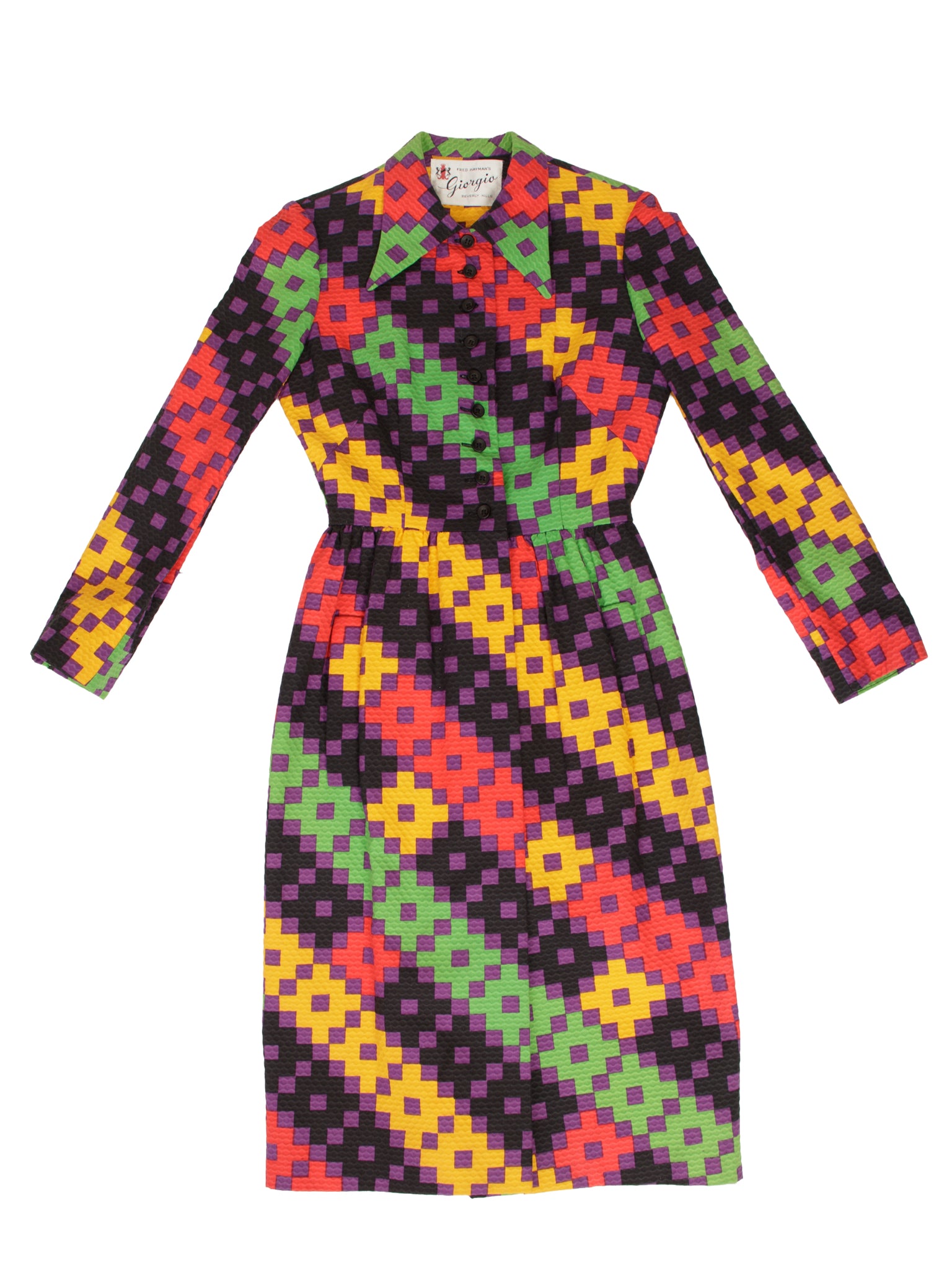 Fred Hayman's Giorgio Beverly Hills Printed Coat Dress