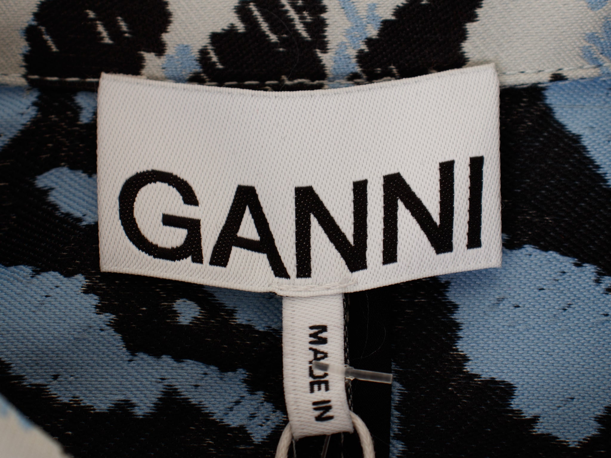 Ganni Crispy Jacquard Icy Leopard Dress