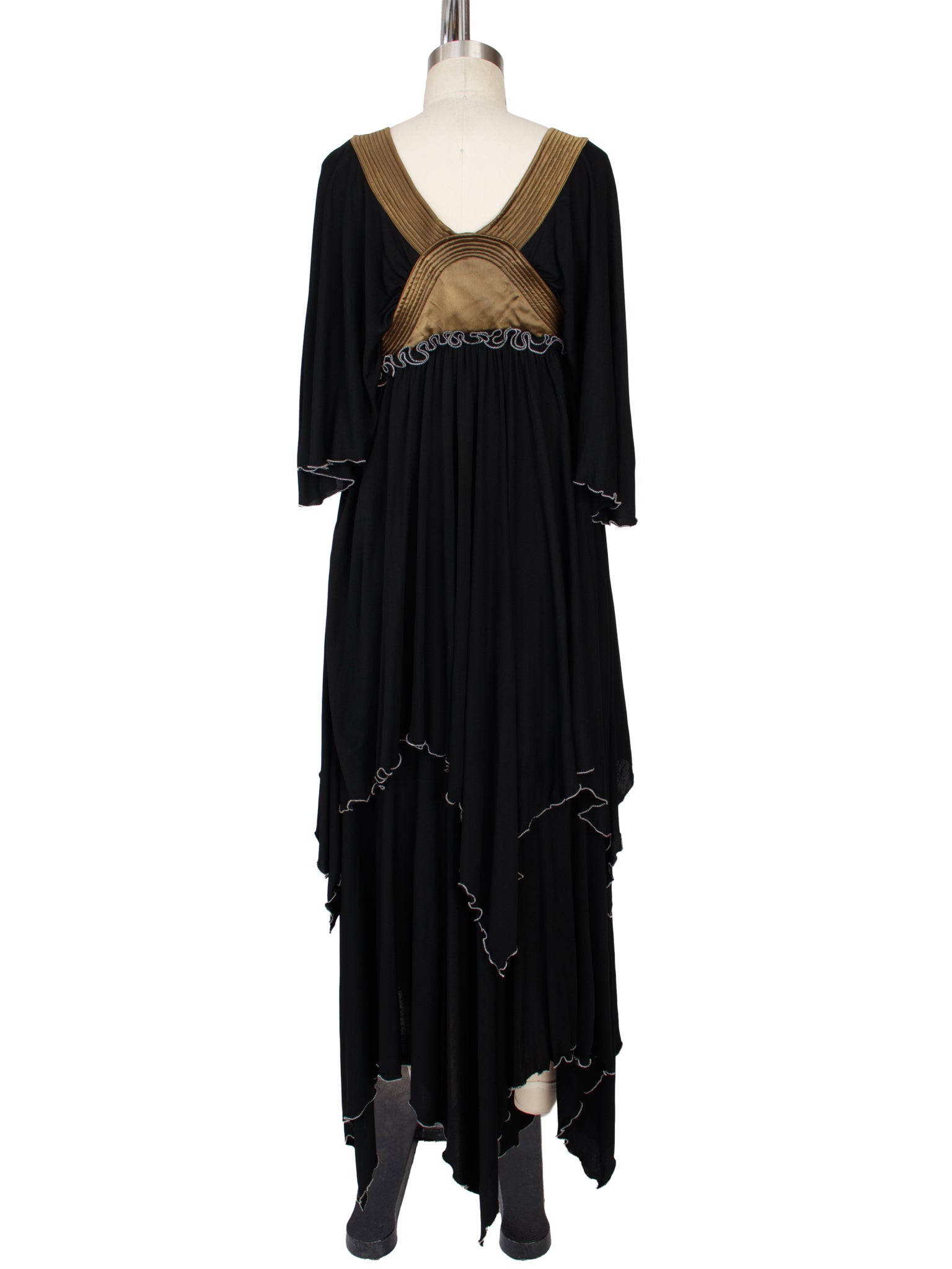 Zandra Rhodes Crepe & Quilted Satin Dress