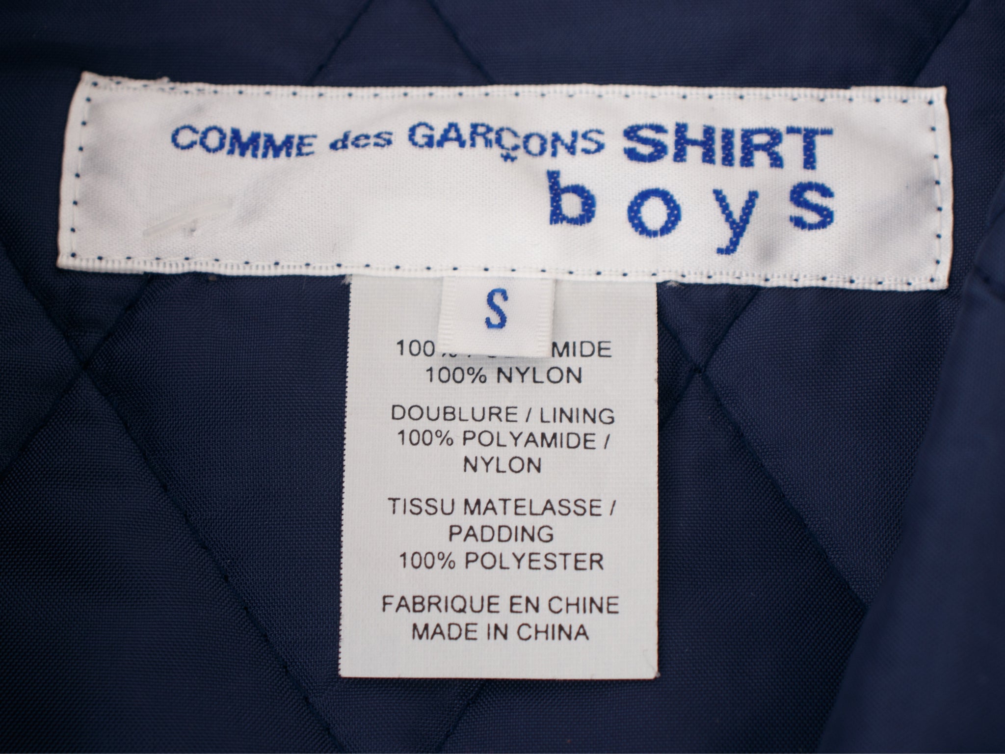 Comme des Garcons SHIRT BOYS Quilted Notch Lapel Jacket