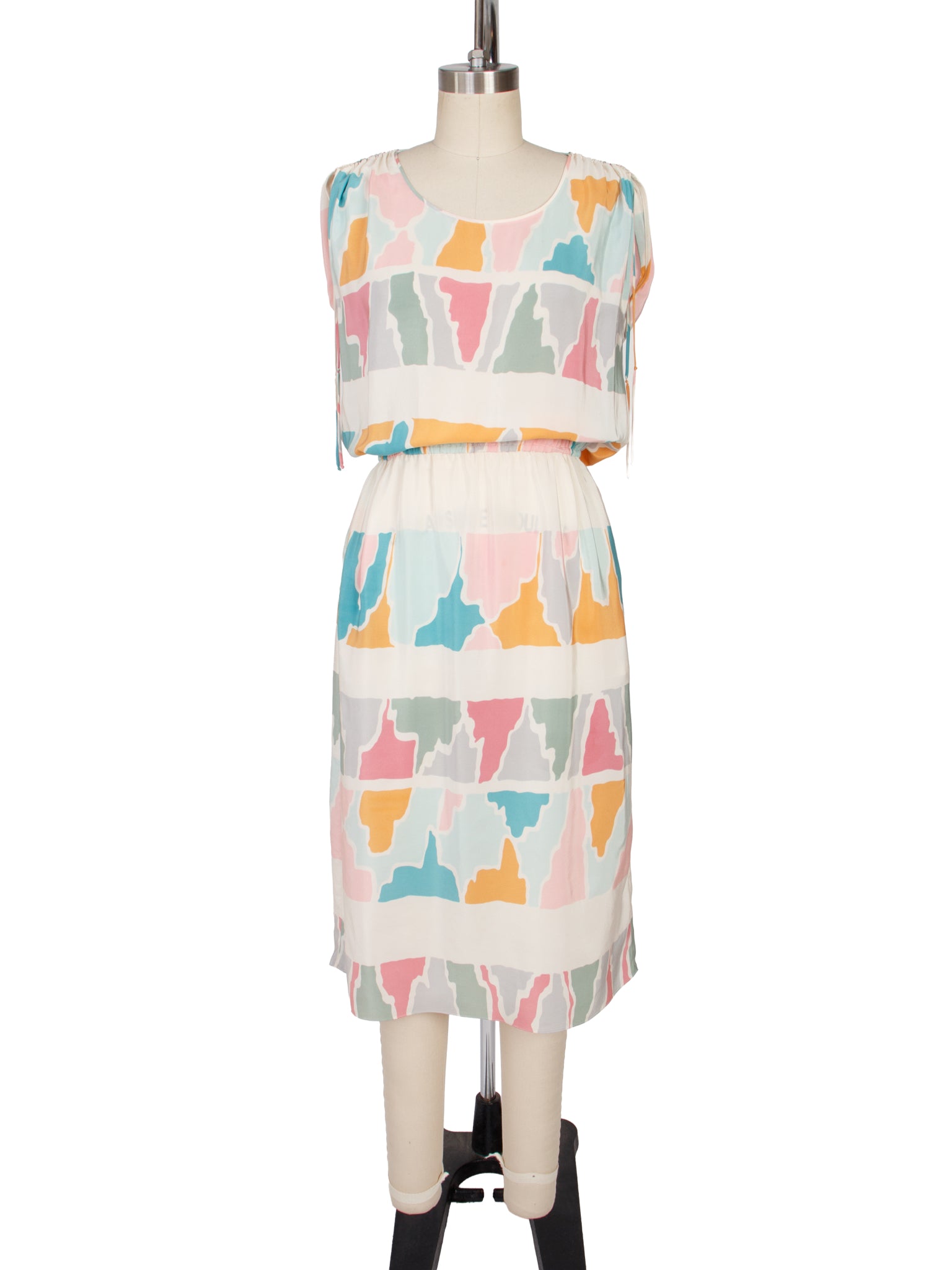 Mary McFadden Silk Watercolor Dress