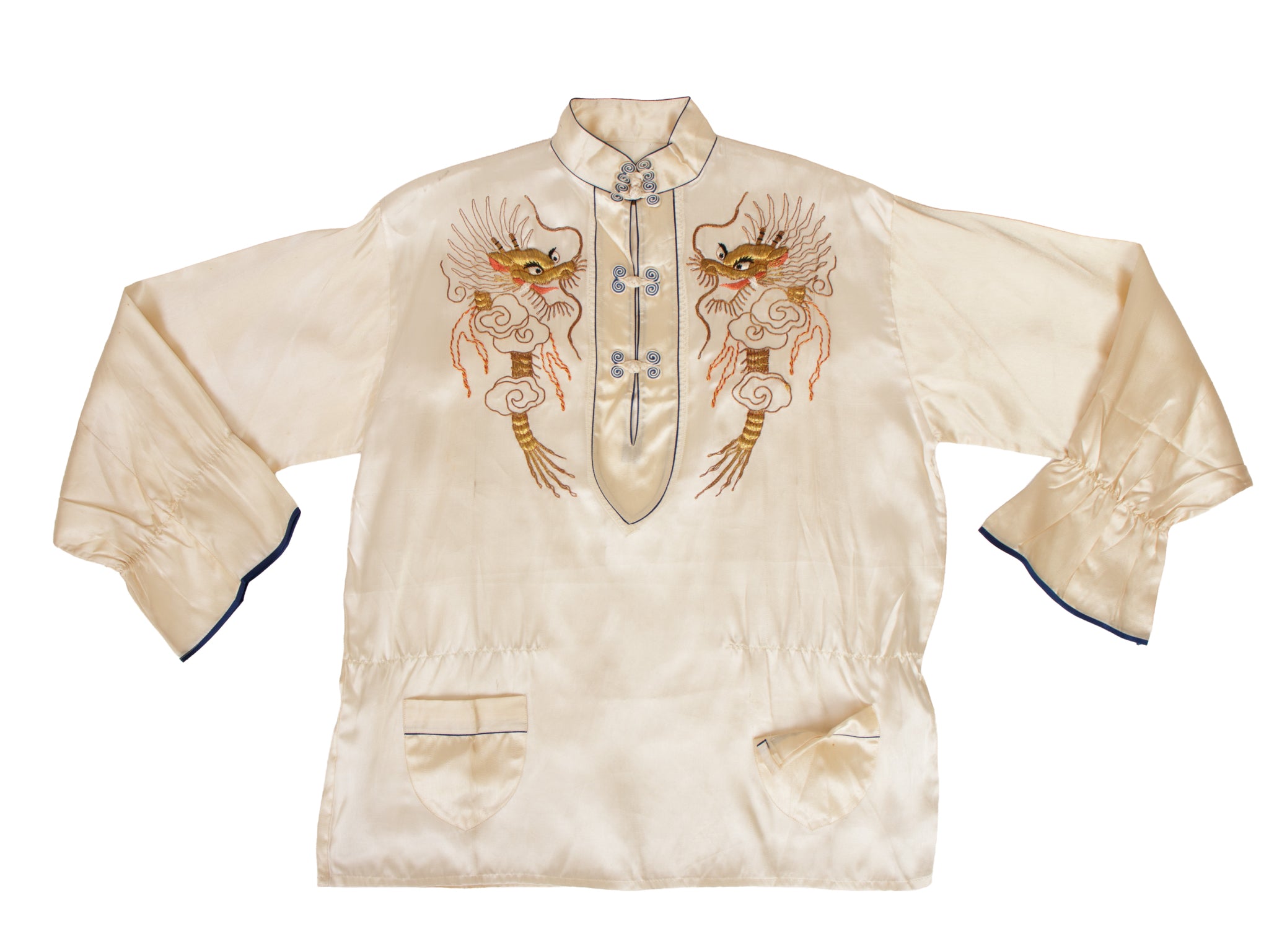 1940s Silk Dragon Embroidered Blouse