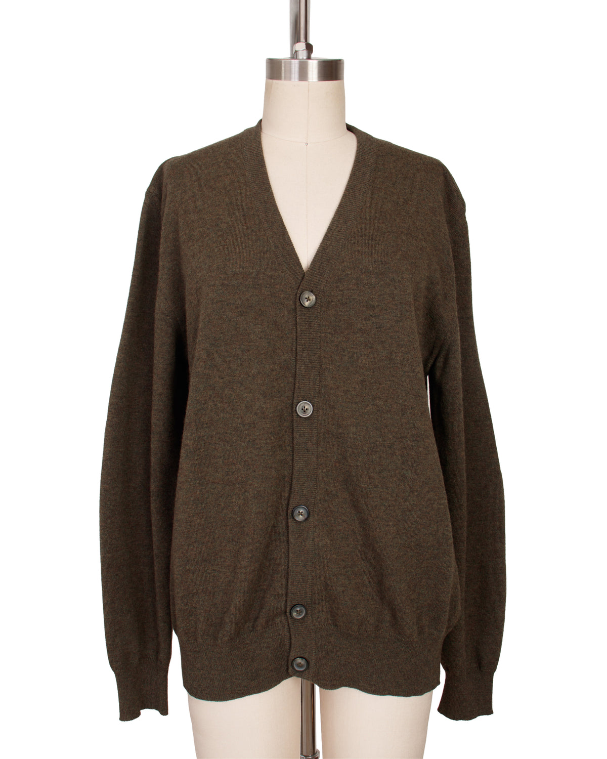 Maison Margiela Wool &  Leather Patch Cardigan