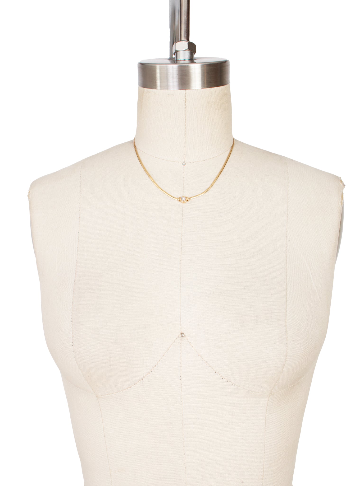 14K European Snake Chain Solitaire Necklace