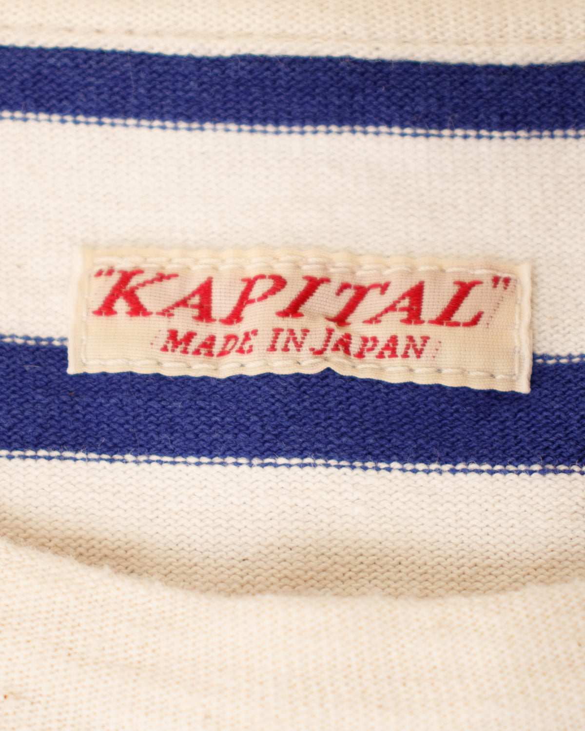 Kapital Striped Smiley Long Sleeve Tee