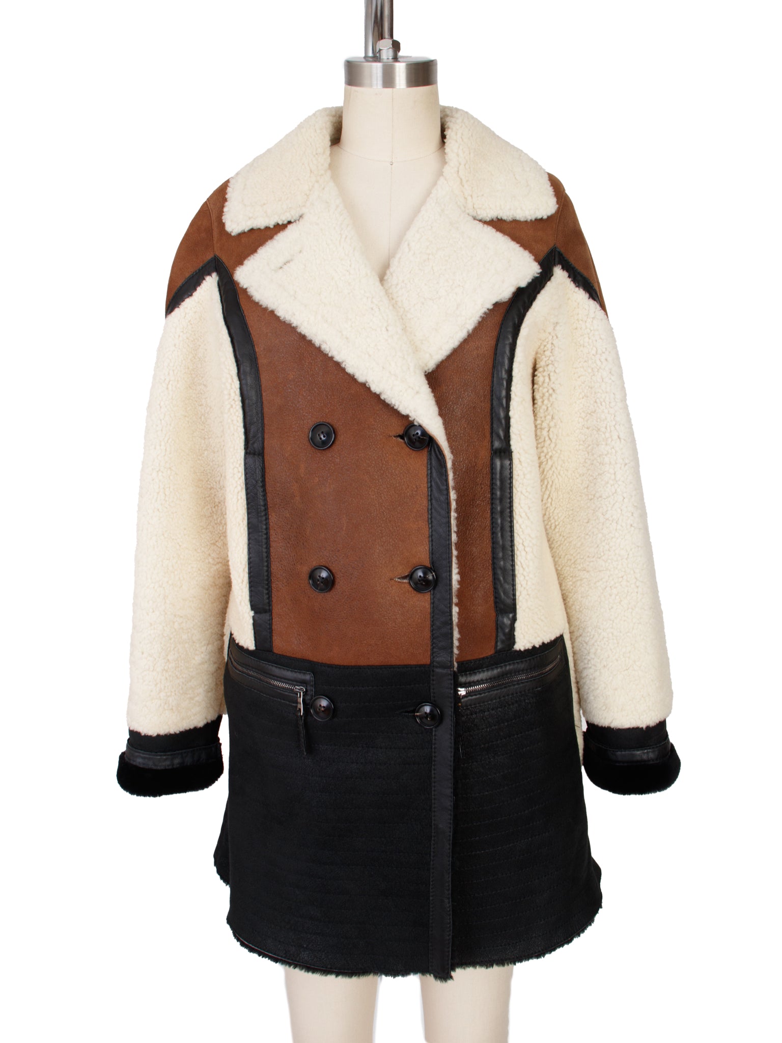 Dominic Bellissimo Shearling & Leather Patchwork Coat