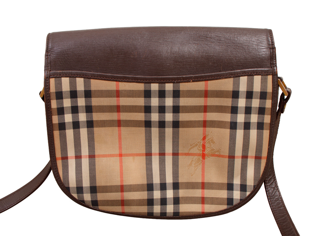 Burberry Check Crossbody Flap Bag