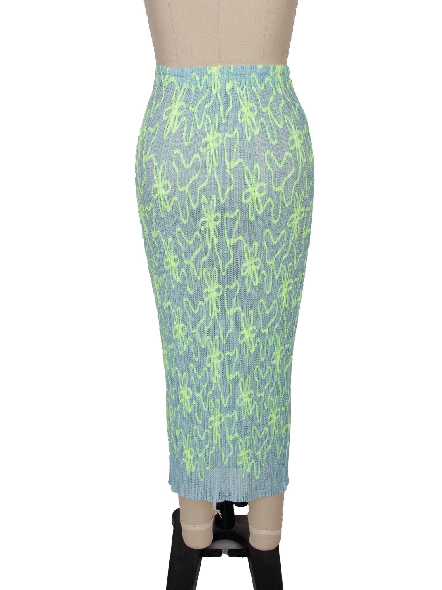 SS 2000 Pleats Please Ribbon Applique Skirt