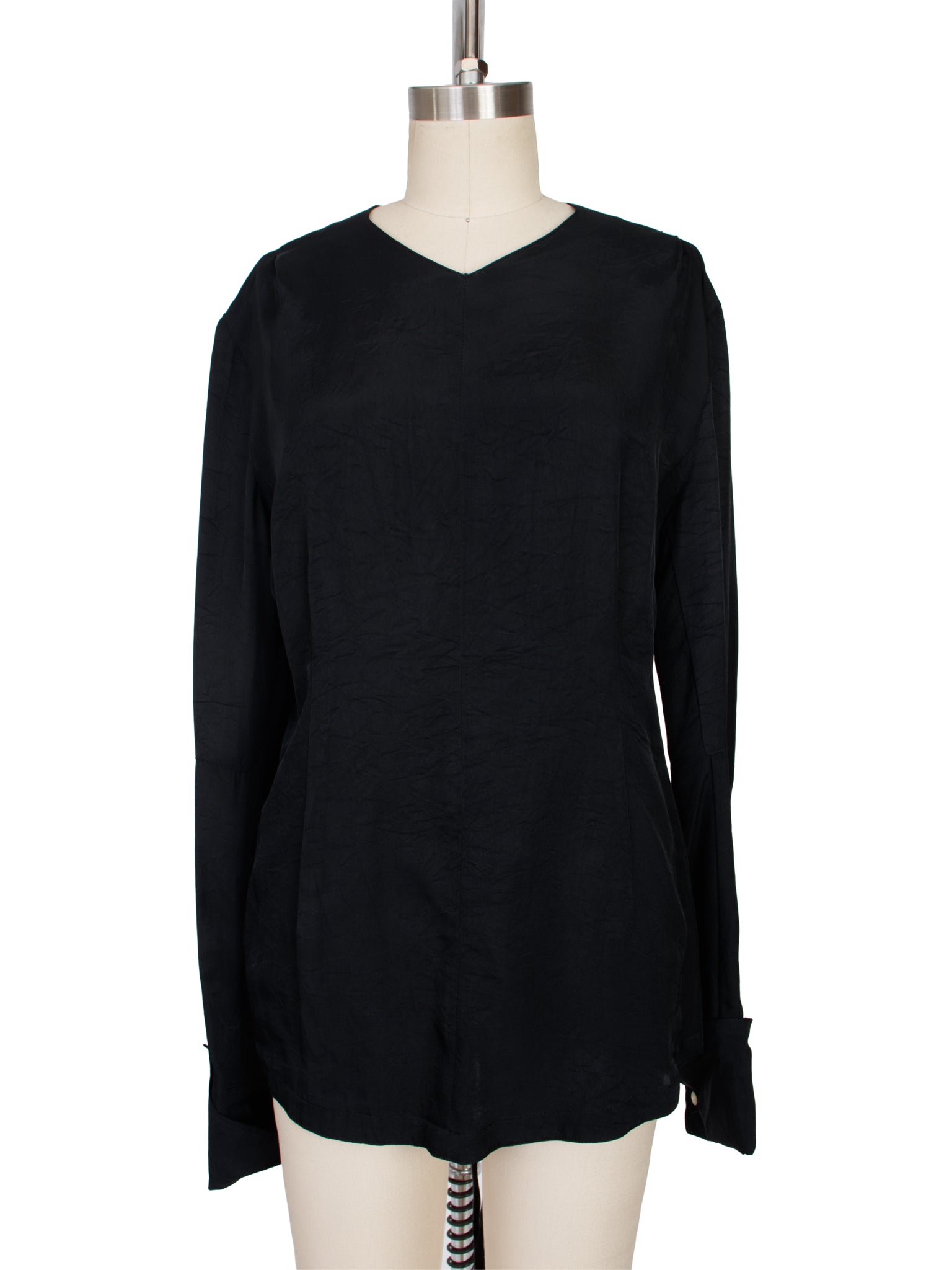Ann Demeulemeester Twill Open Tie Back Blouse