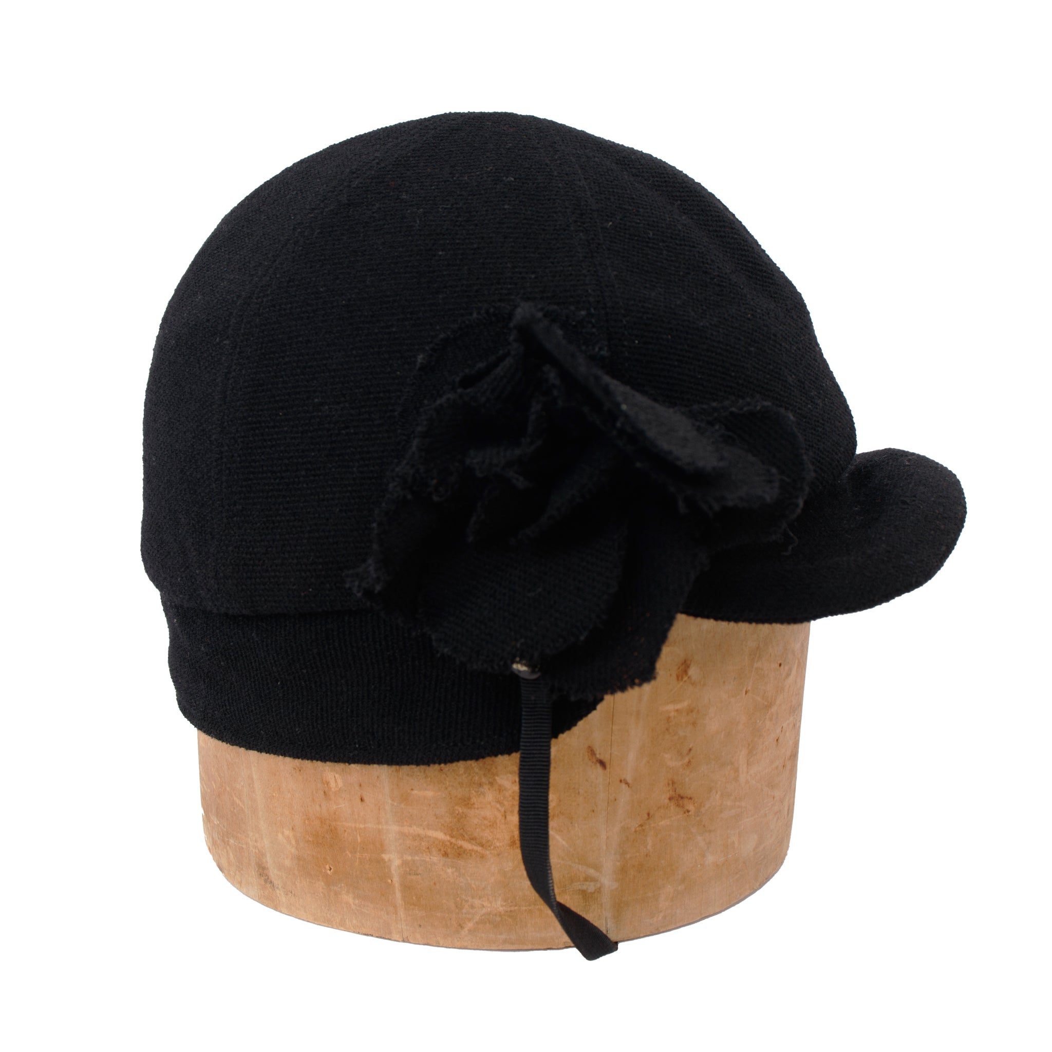 Chanel CC Camelia Wool Riding Cap