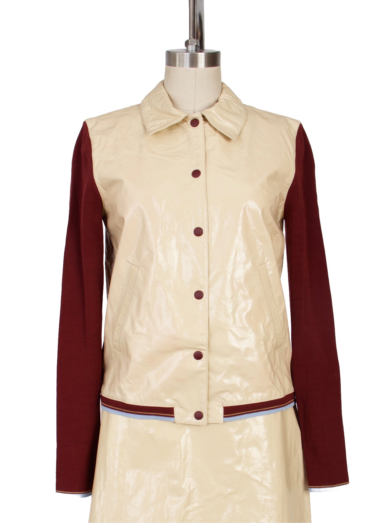 SS 2000  Miu Miu Patent Leather Rib Knit Jacket