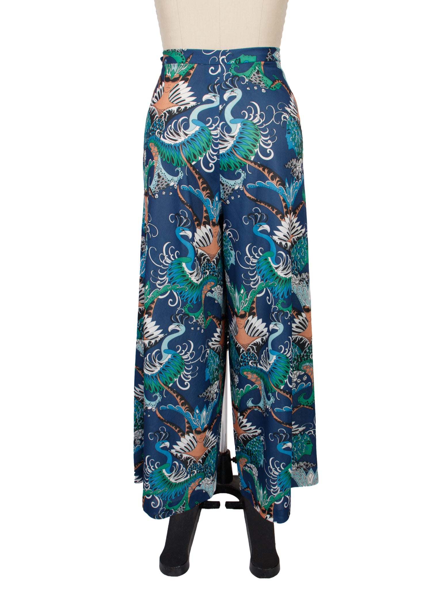 1970s Novelty Print Wide Leg Pant Set