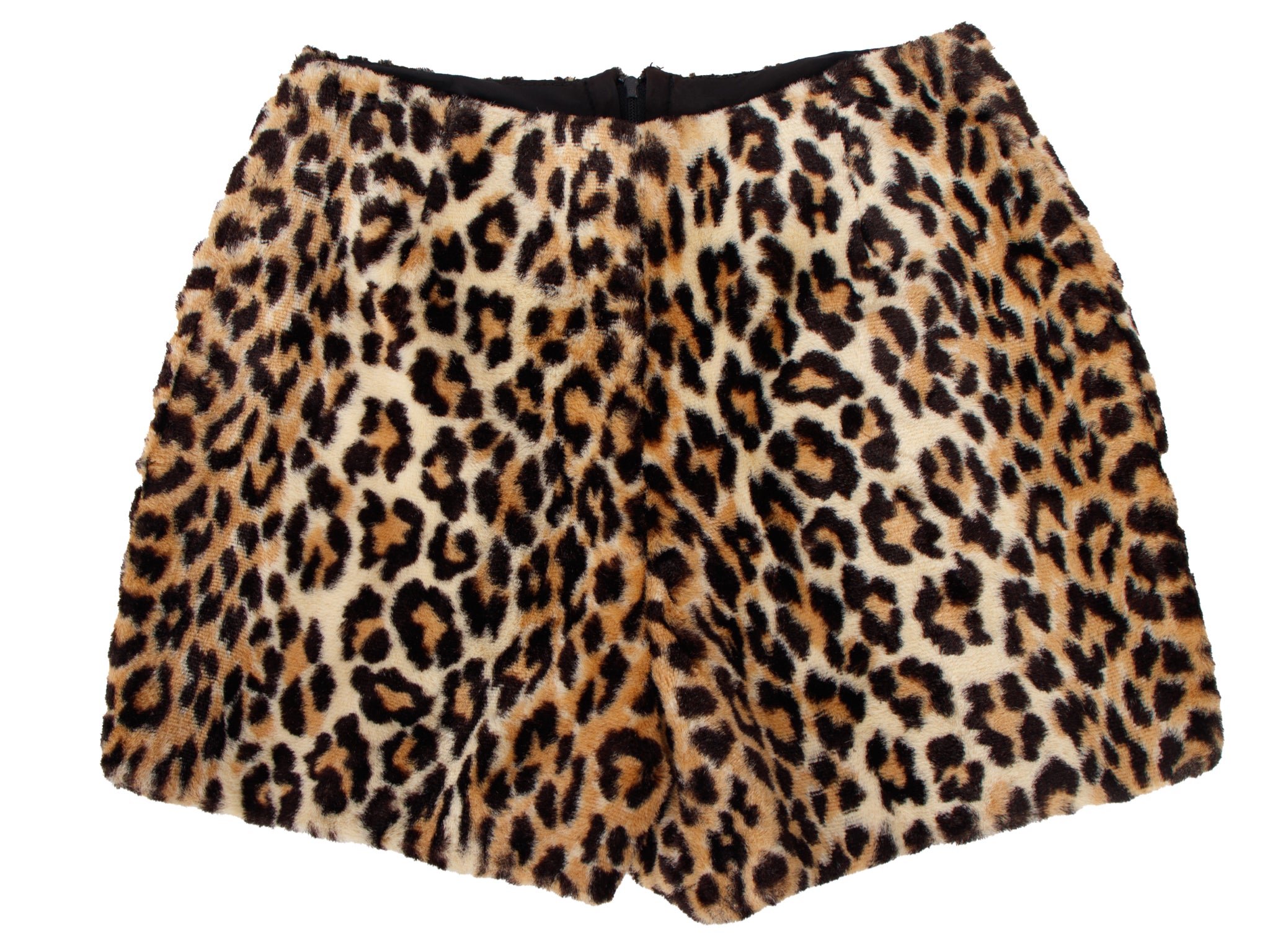 1970s Handmade Faux Fur Leopard Print Short Set