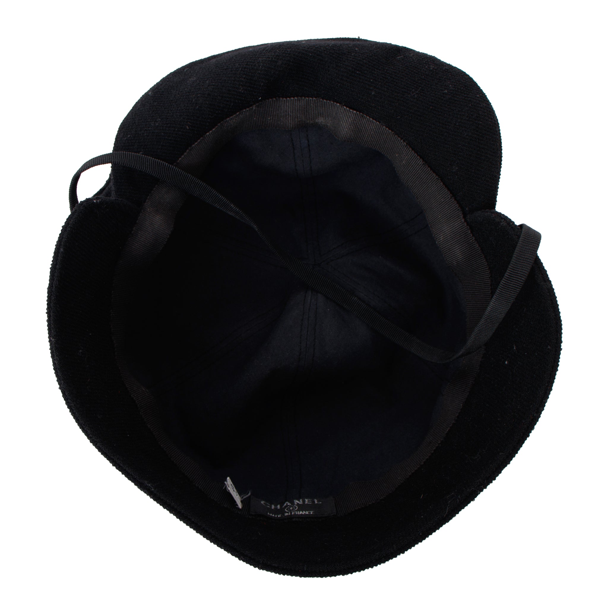 Chanel CC Camelia Wool Riding Cap