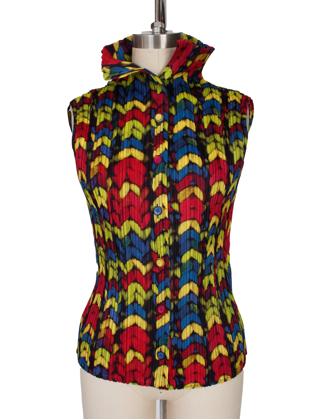 2001 Pleats Please Abstract Print Vest