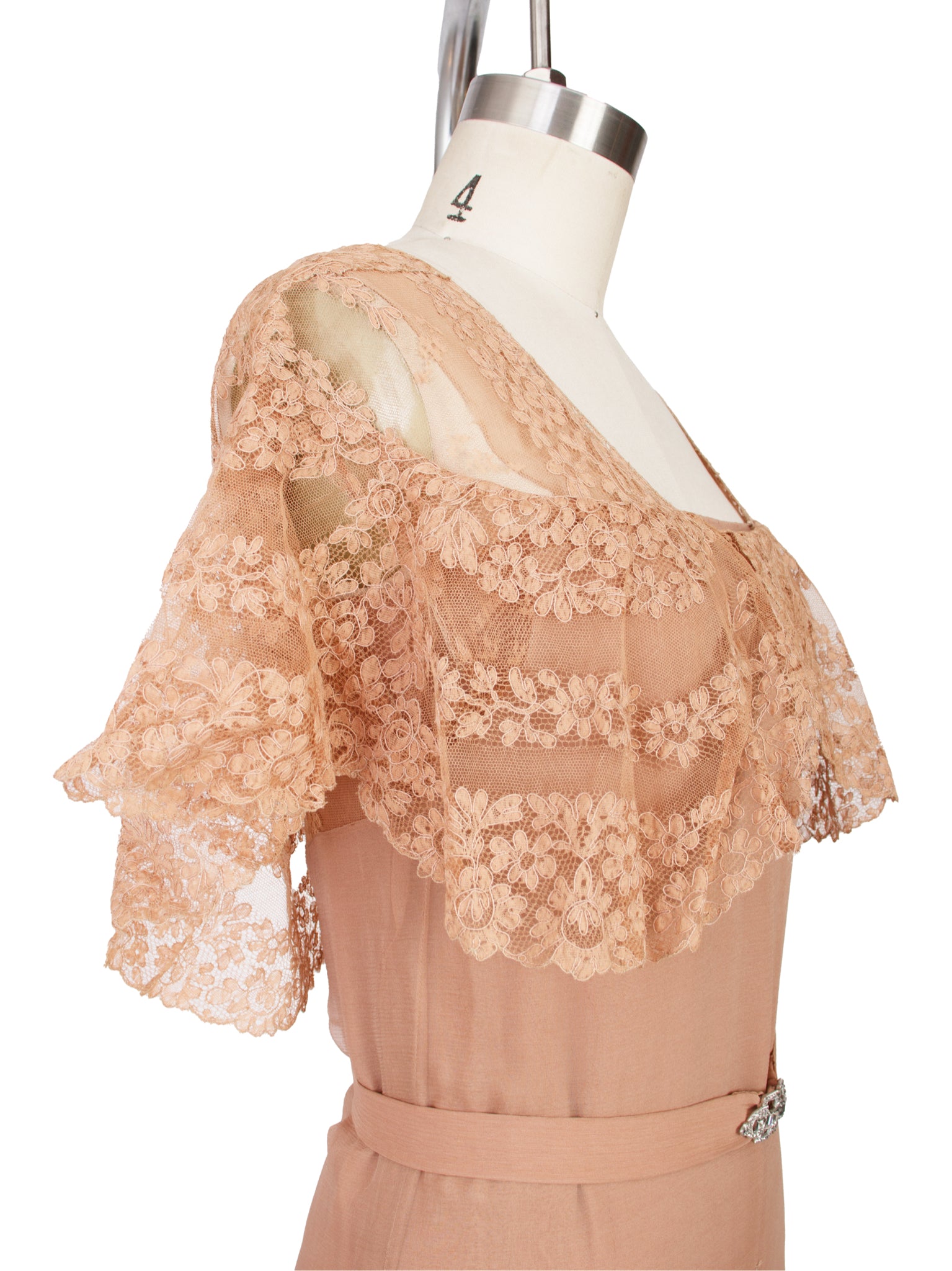 1930's Chiffon & Lace Evening Dress Set