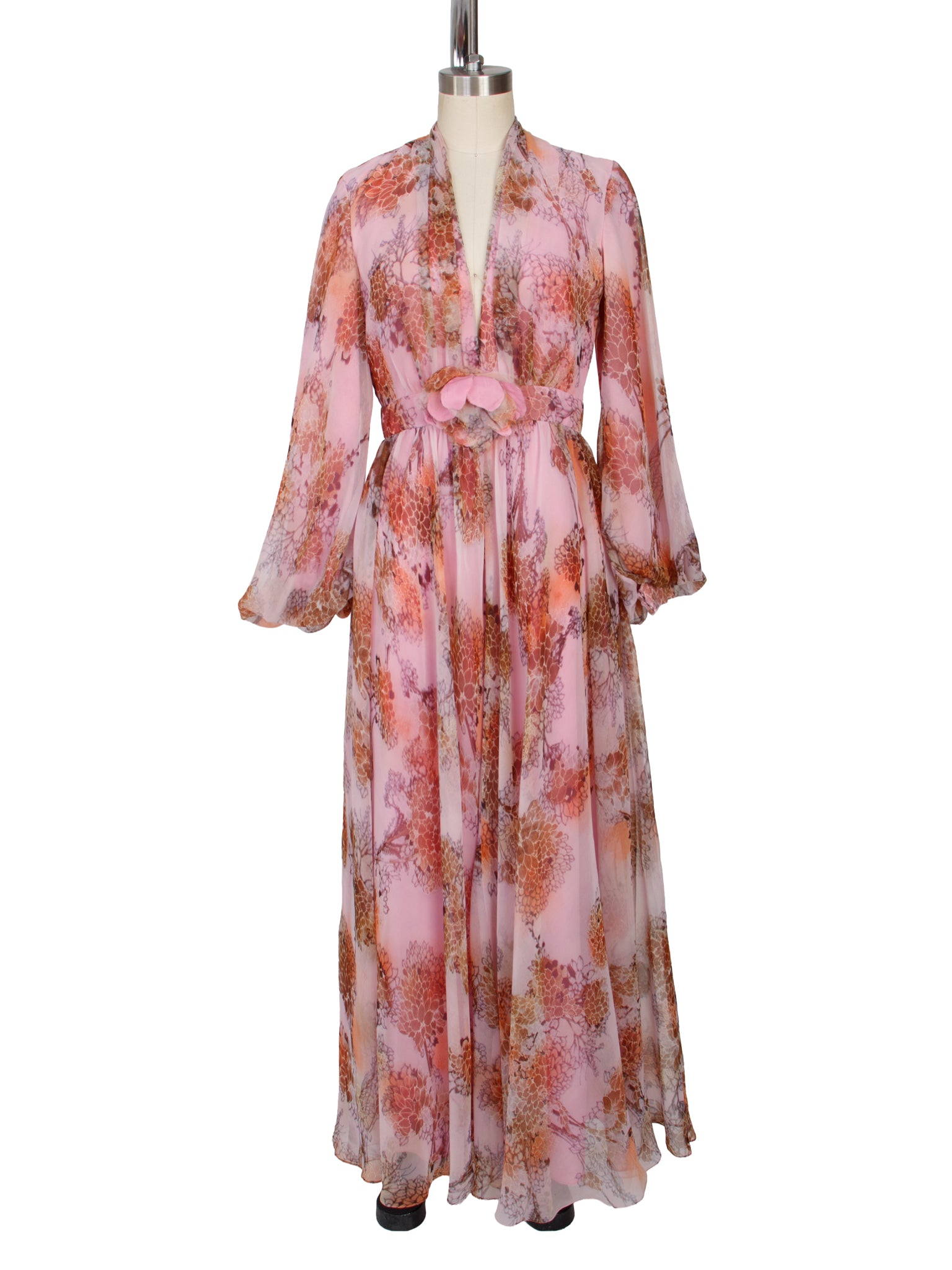 Shannon Rodger for Jerry Silverman I. Magnin Floral Chiffon Gown