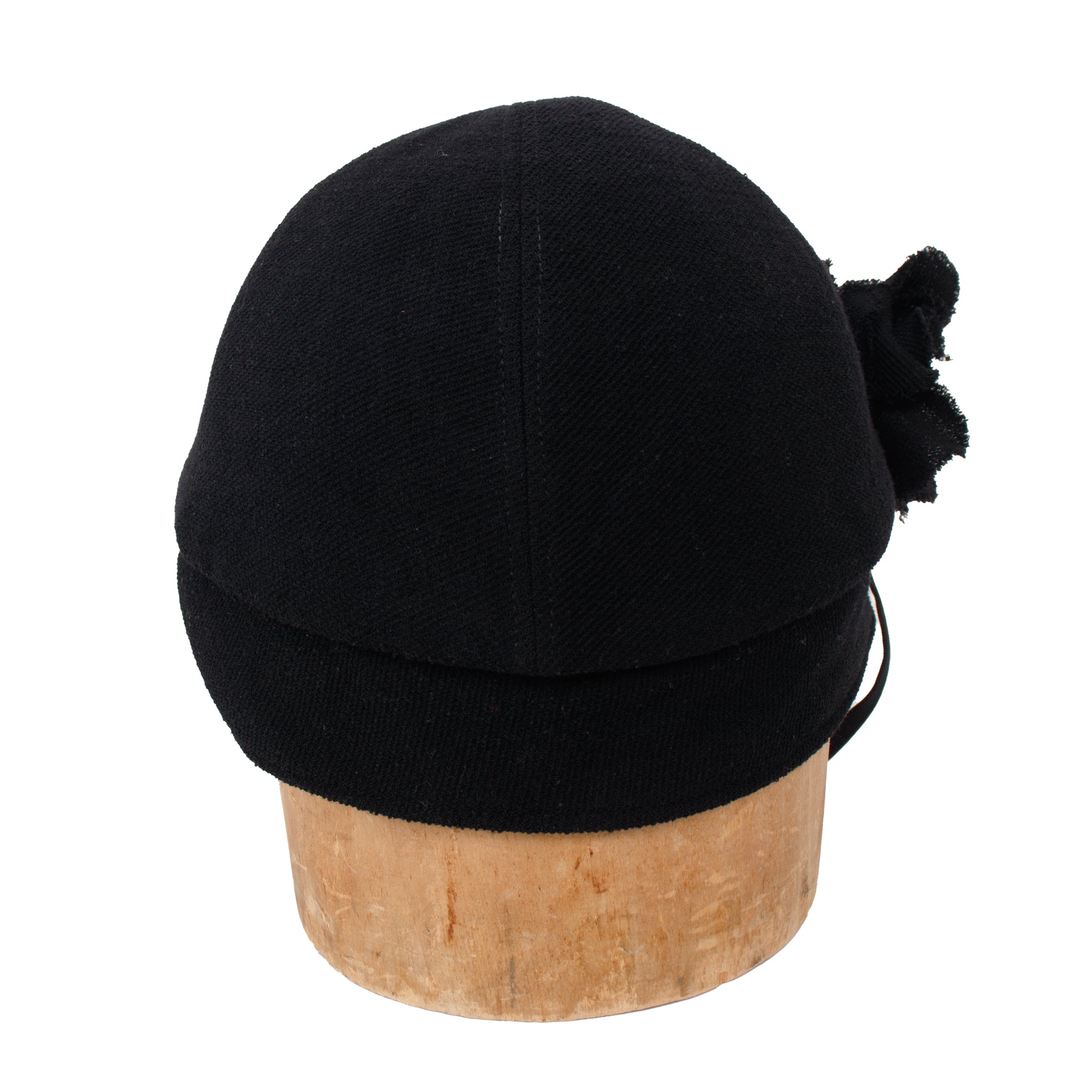 Chanel CC Camelia Wool Riding Cap