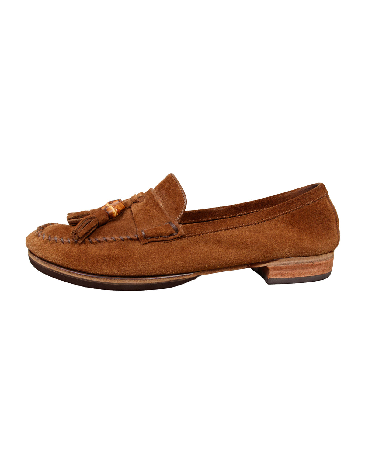 Gucci Suede Bamboo Tassel Loafers