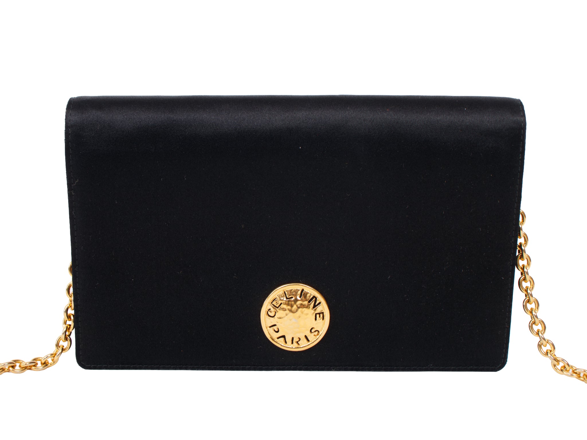 Celine Satin Logo Chain Bag