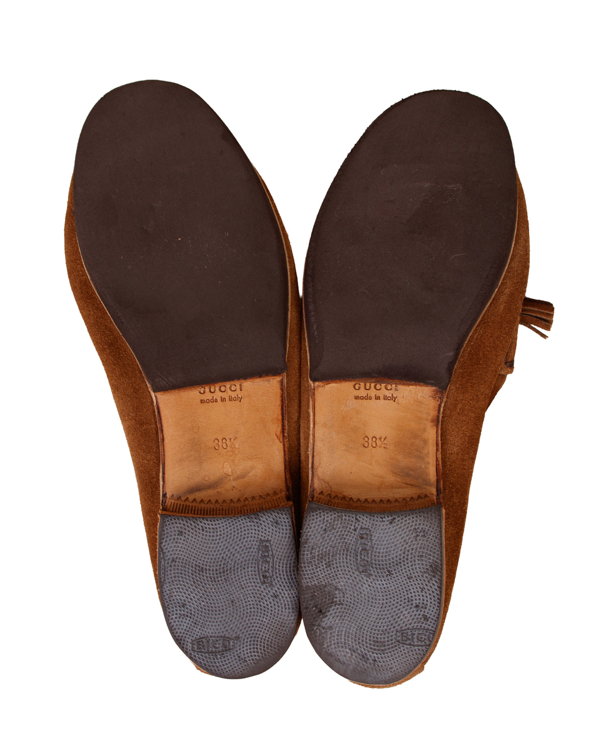 Gucci Suede Bamboo Tassel Loafers