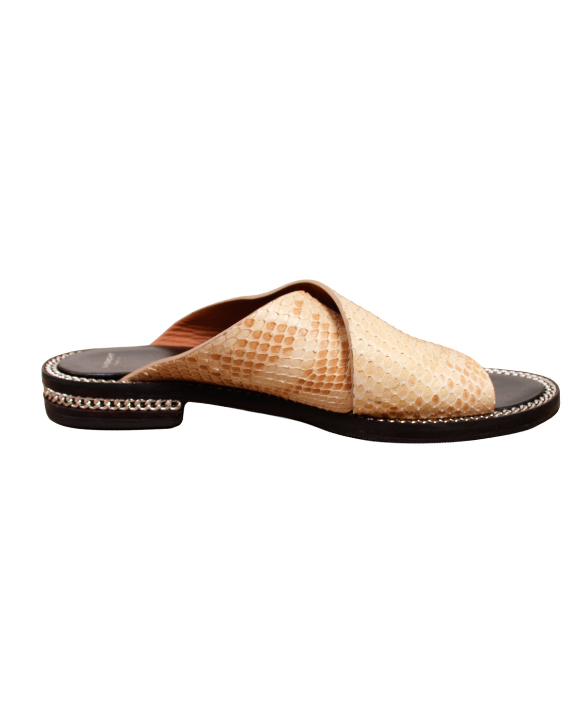 Givenchy Snakeskin & Chain Trim Sandals