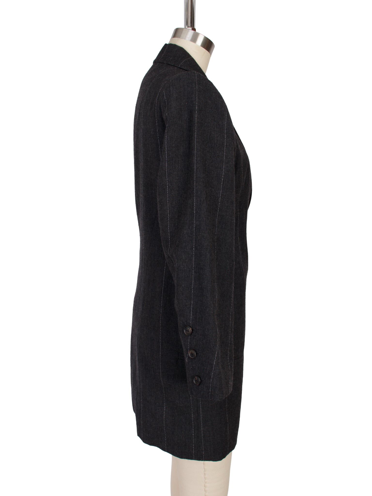 Ann Demeulemeester Wool Pinstripe Tie Jacket