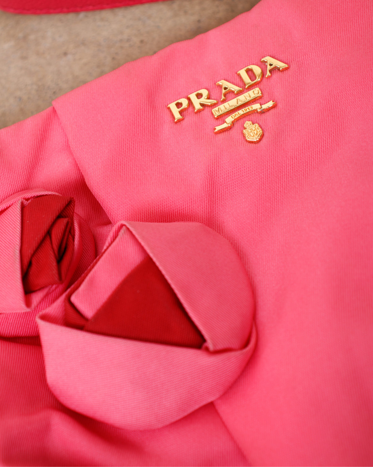 Prada Tessuto Rosette Wristlet Pouch