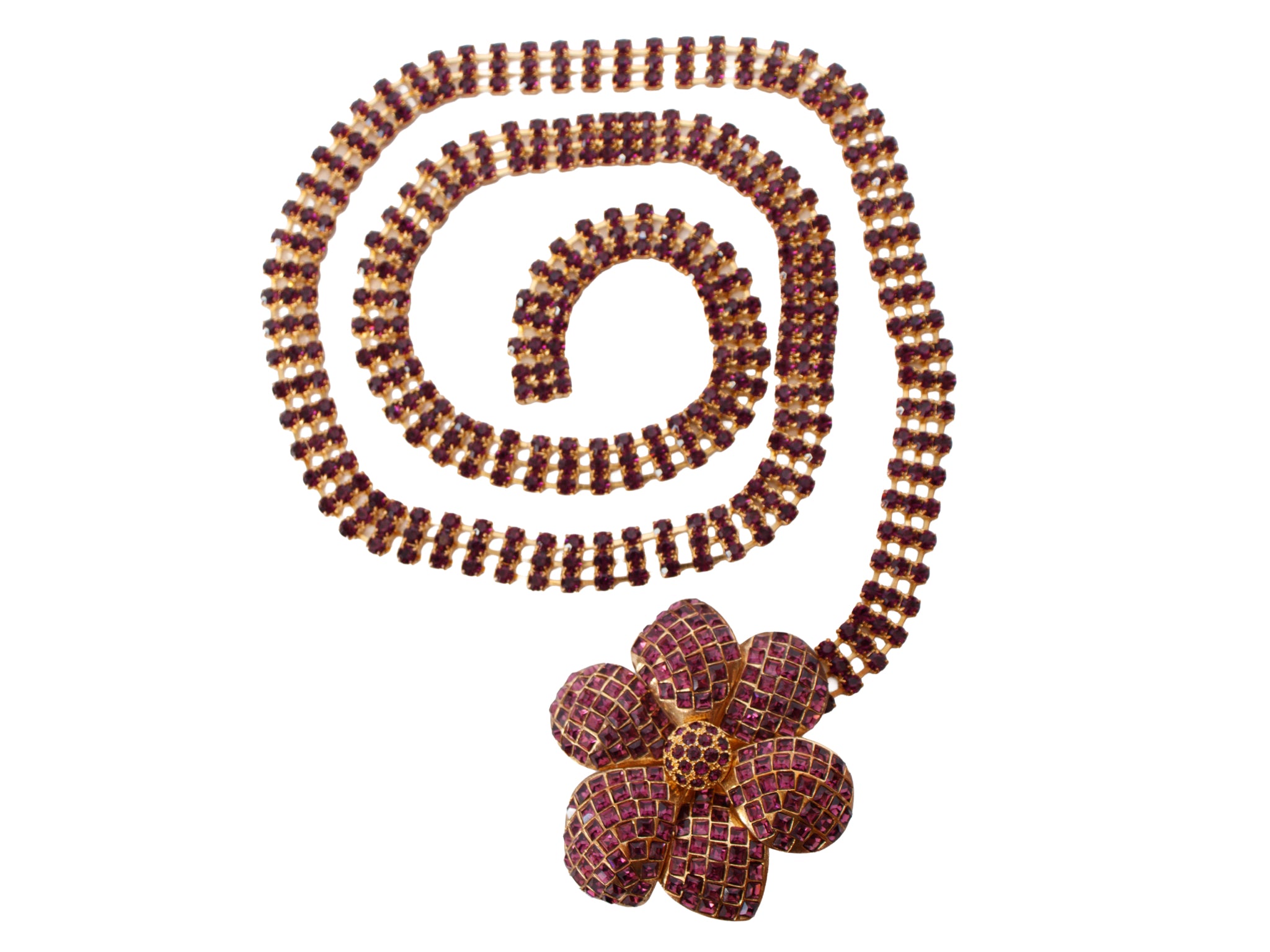 Costume Floral Rhinestone Belt