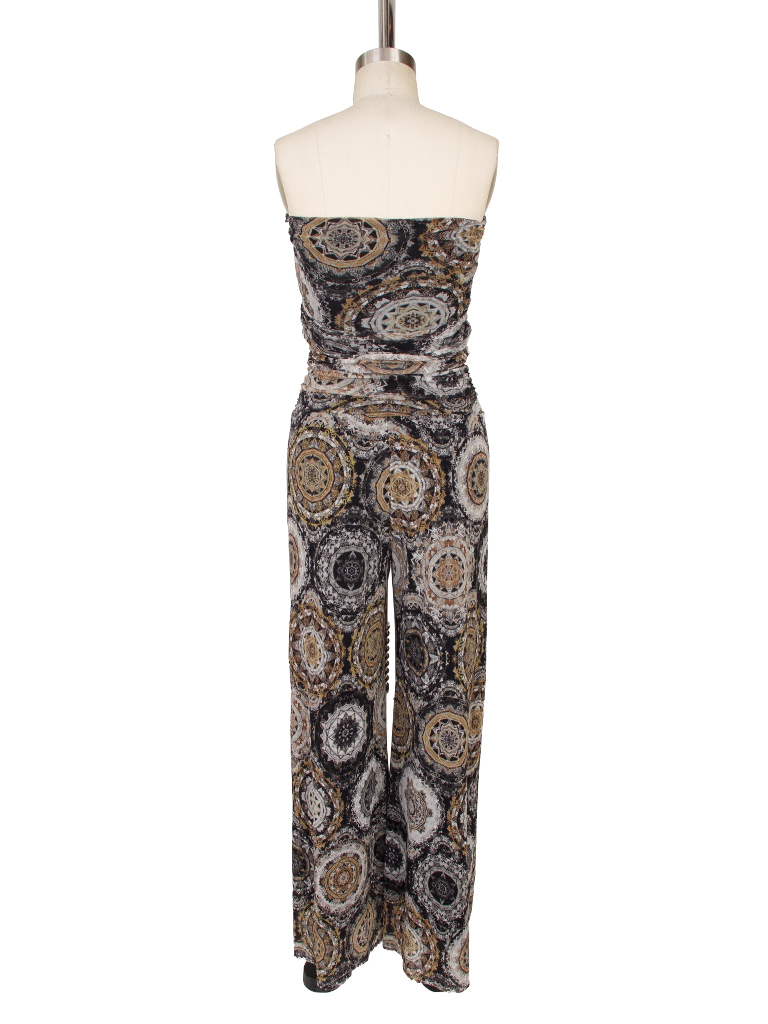 Fuzzi Mesh Geometric Medallion Print Jumpsuit