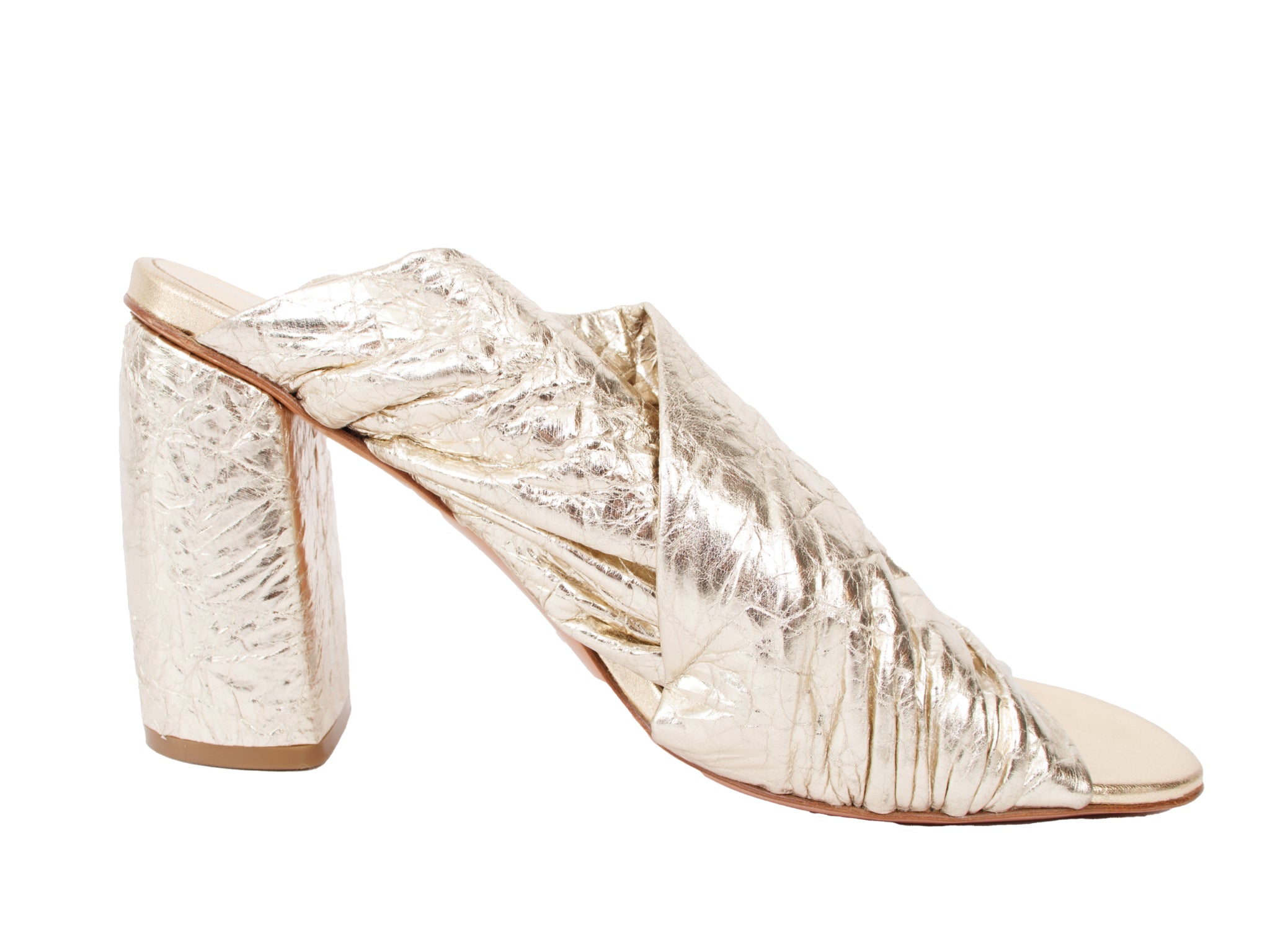 Forte Forte Metallic Leather Heeled Sandals