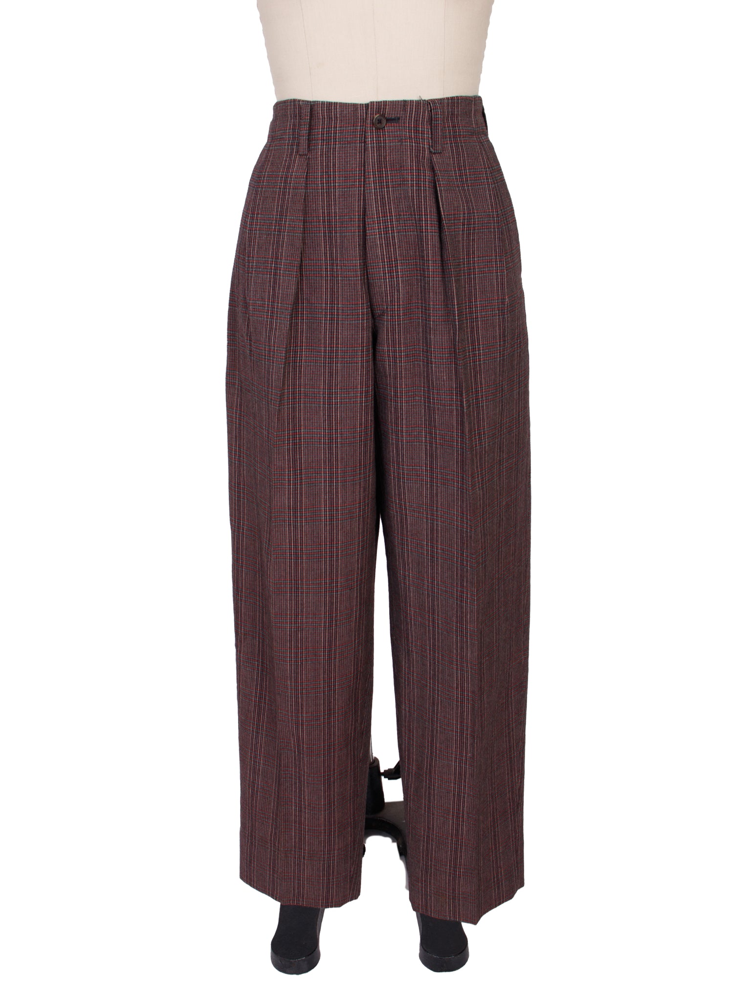Y's For Men Wool Plaid Pantsuit