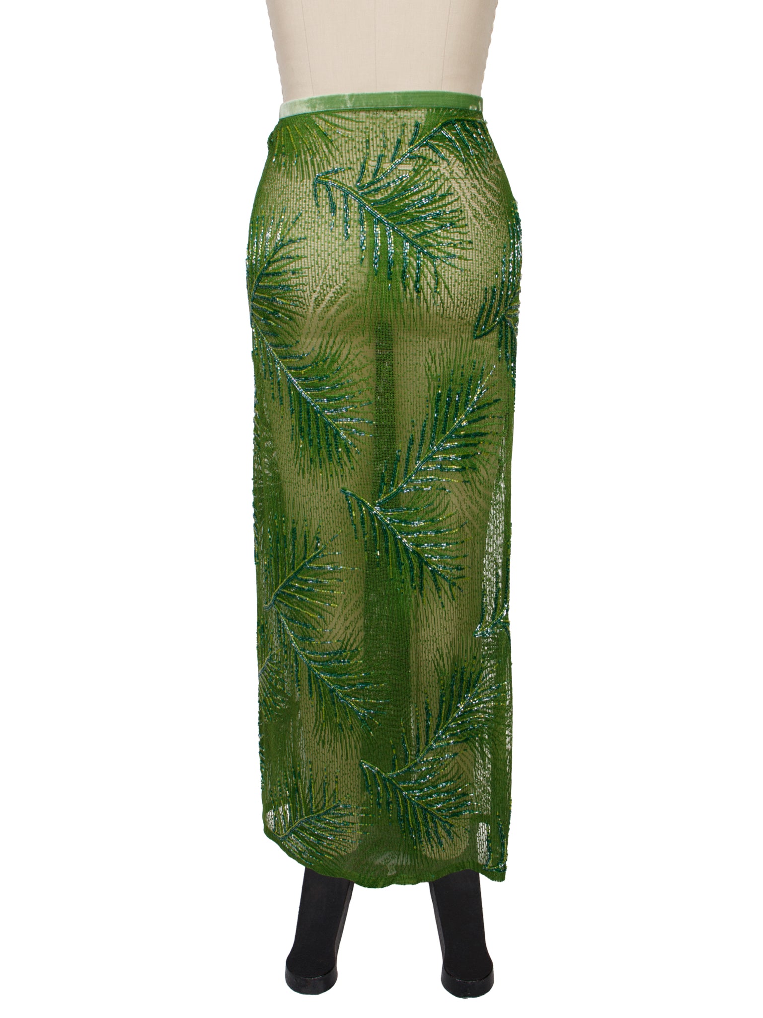 Barneys New York Leaf Beaded Skirt