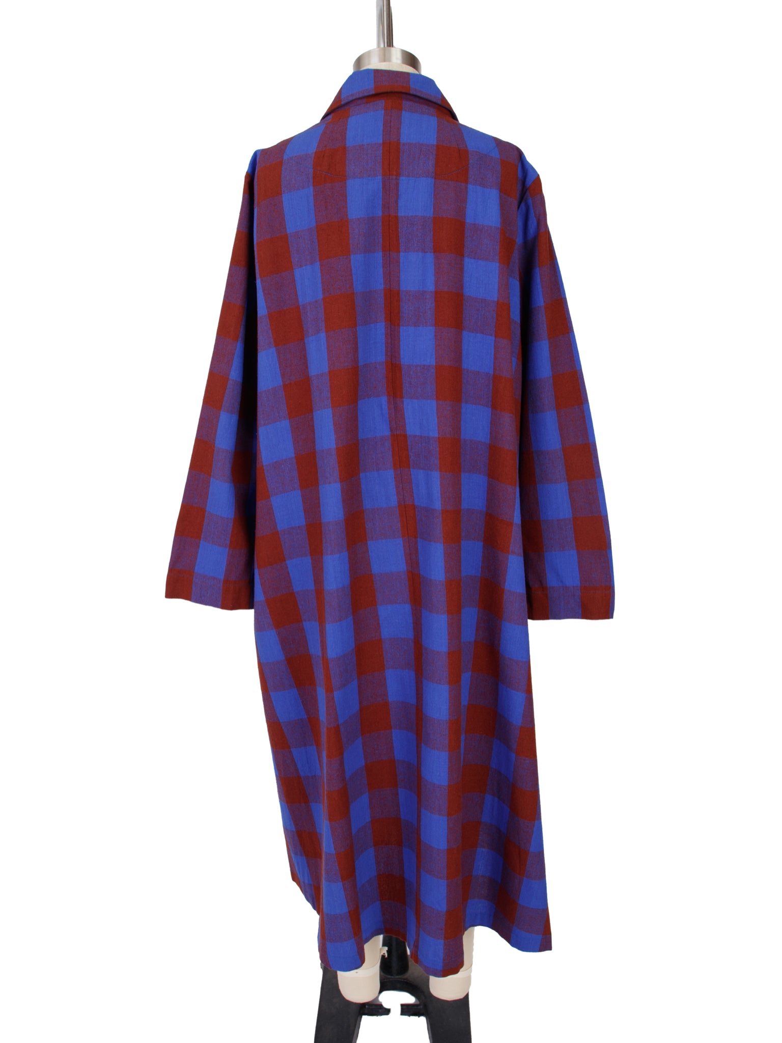 Ali Golden Raw Silk Gingham Duster Jacket