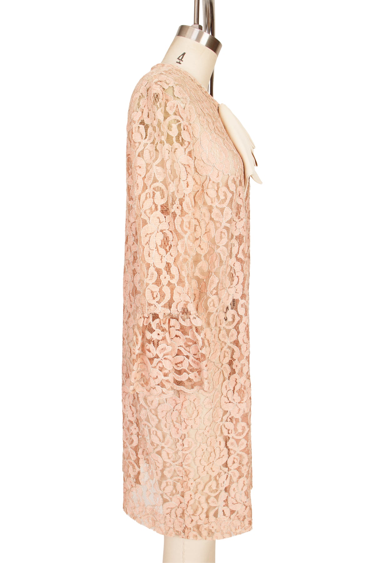 Dusty Pink Lace & Crepe Bow Jacket