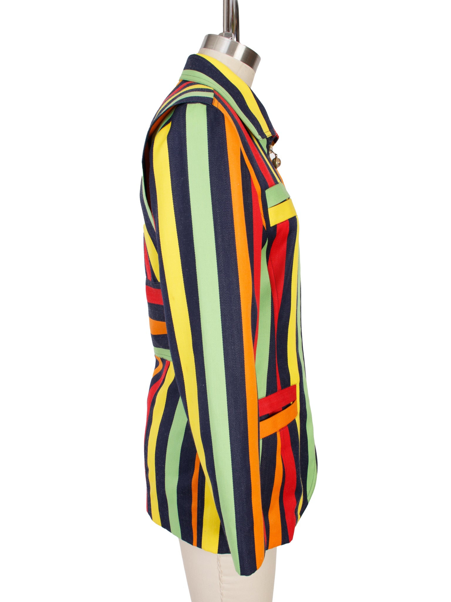 Emanuel Ungaro Wool-Blend Rainbow Stripe Jacket