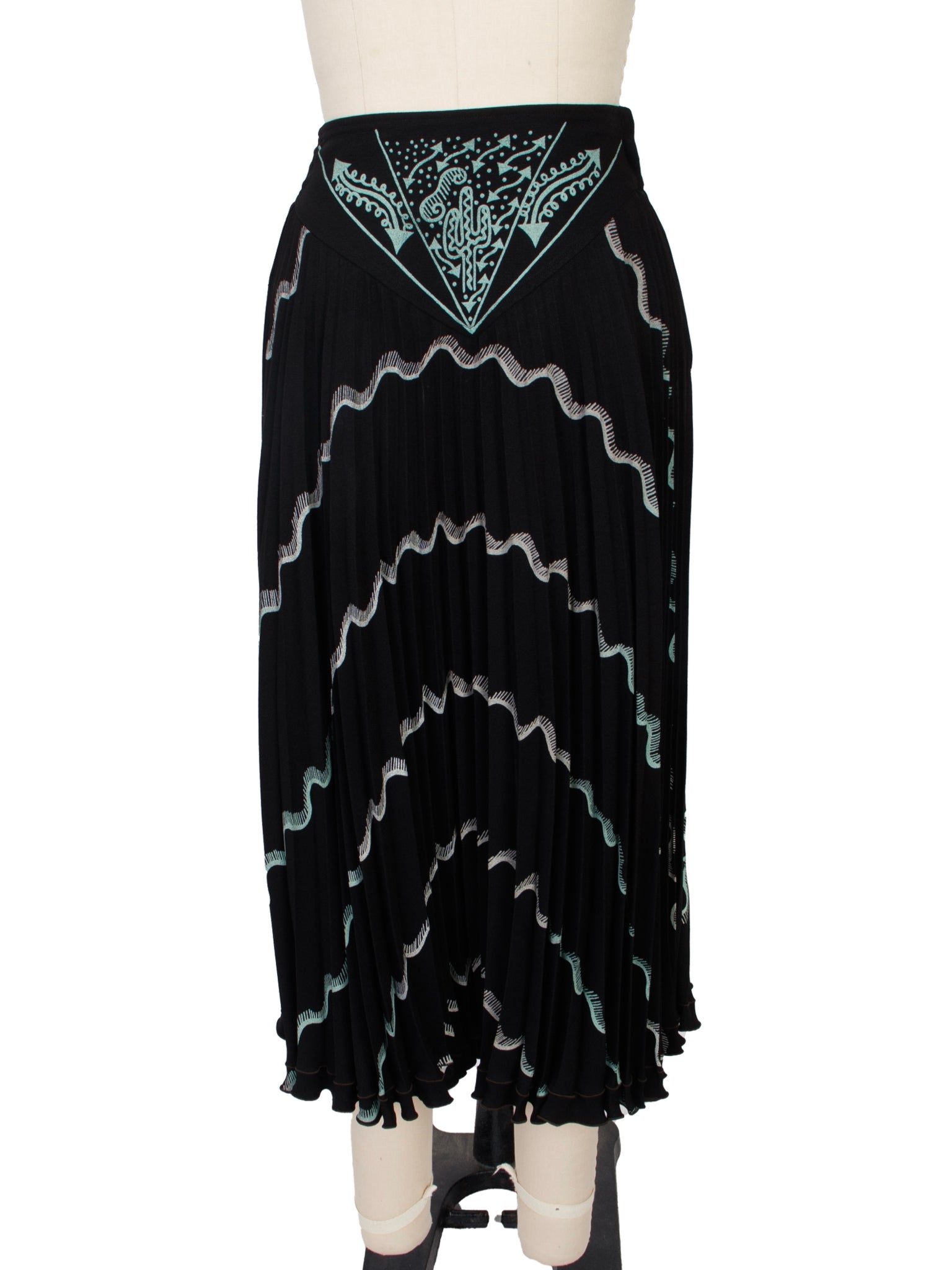 Zandra Rhodes Hand Painted Pleated Skirt