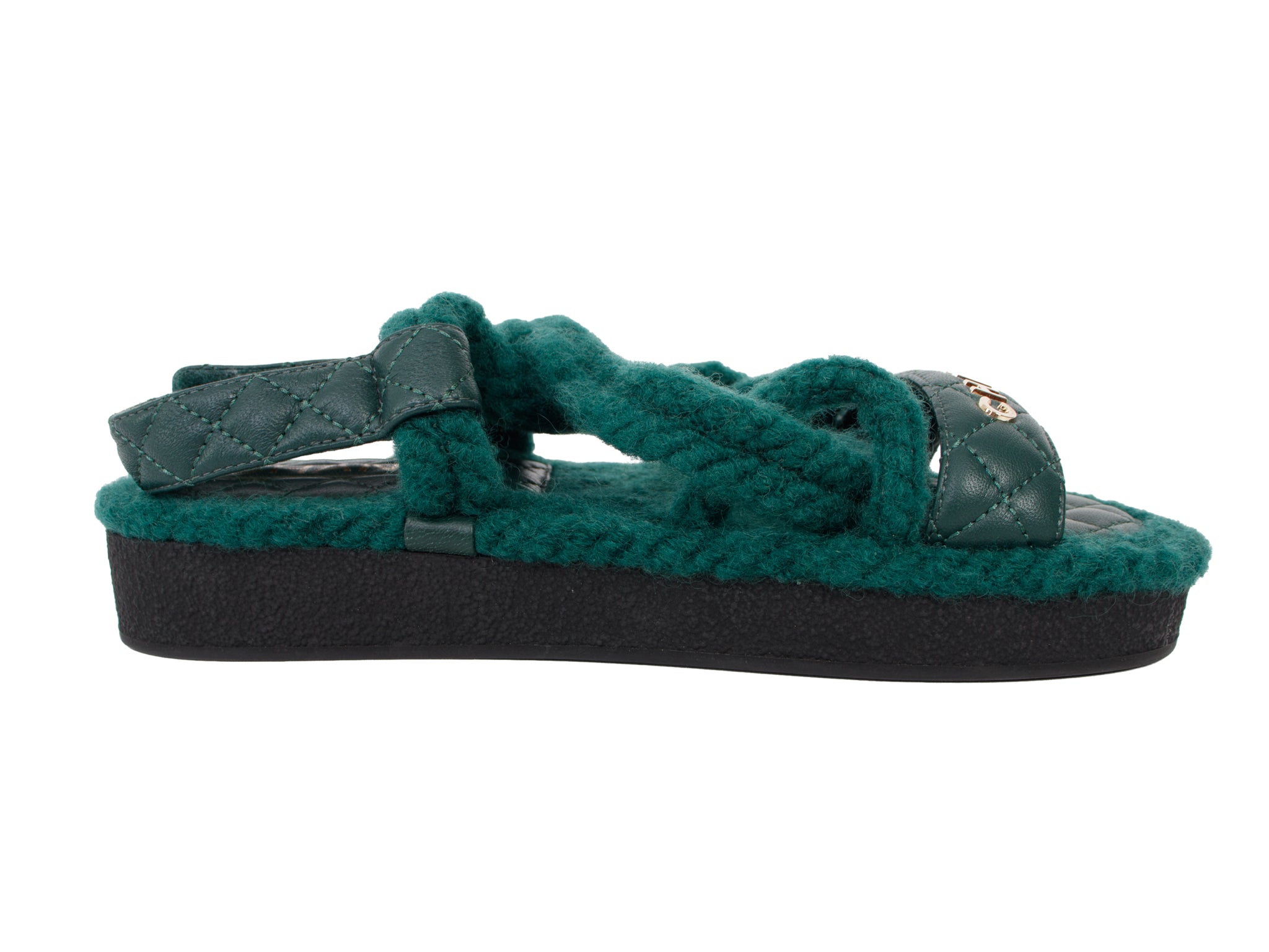 Chanel Lambskin Quilted Interlocking CC Sandals