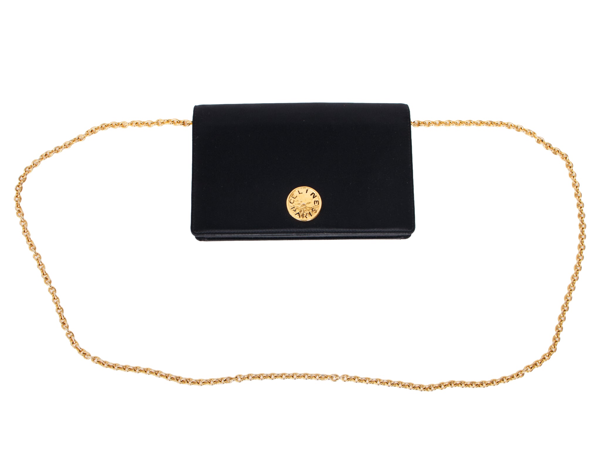 Celine Satin Logo Chain Bag