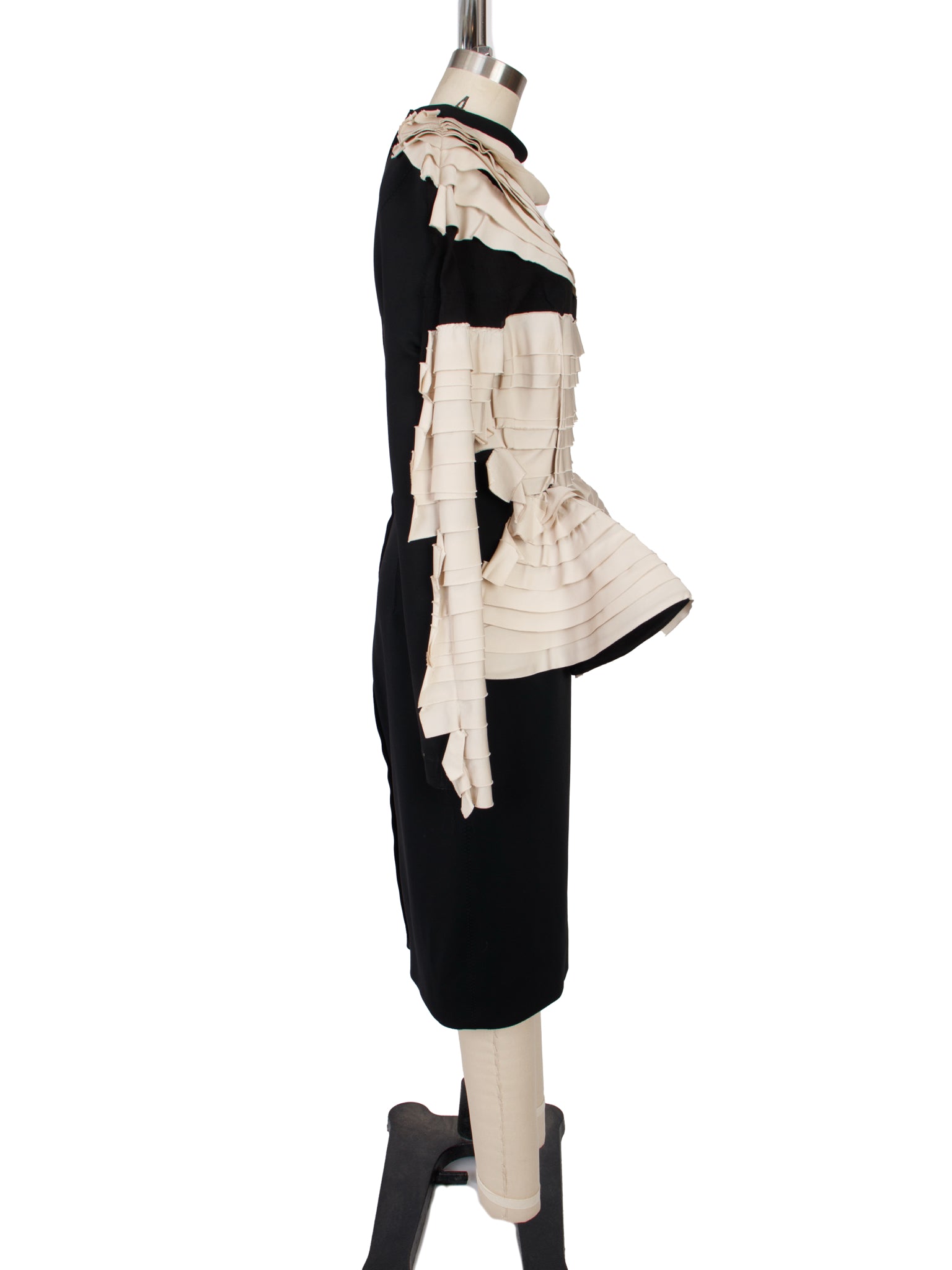 AW 2012 Lanvin Neoprene Pintucked Peplum Dress