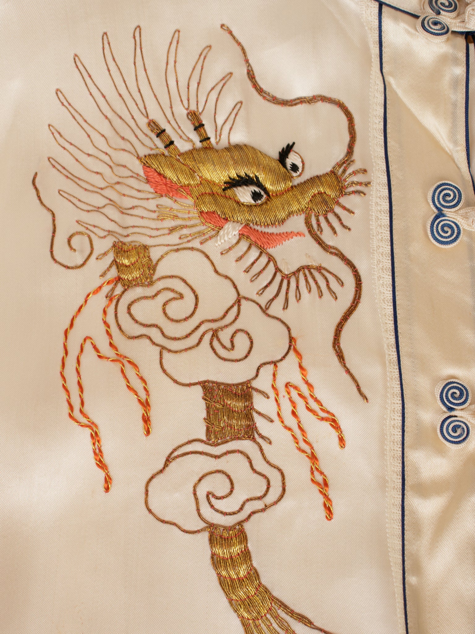 1940s Silk Dragon Embroidered Blouse