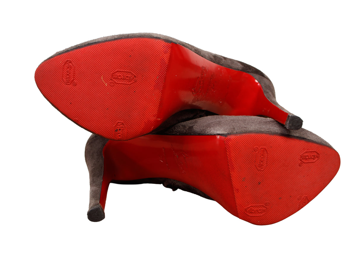 Christian Louboutin Suede Platform Booties