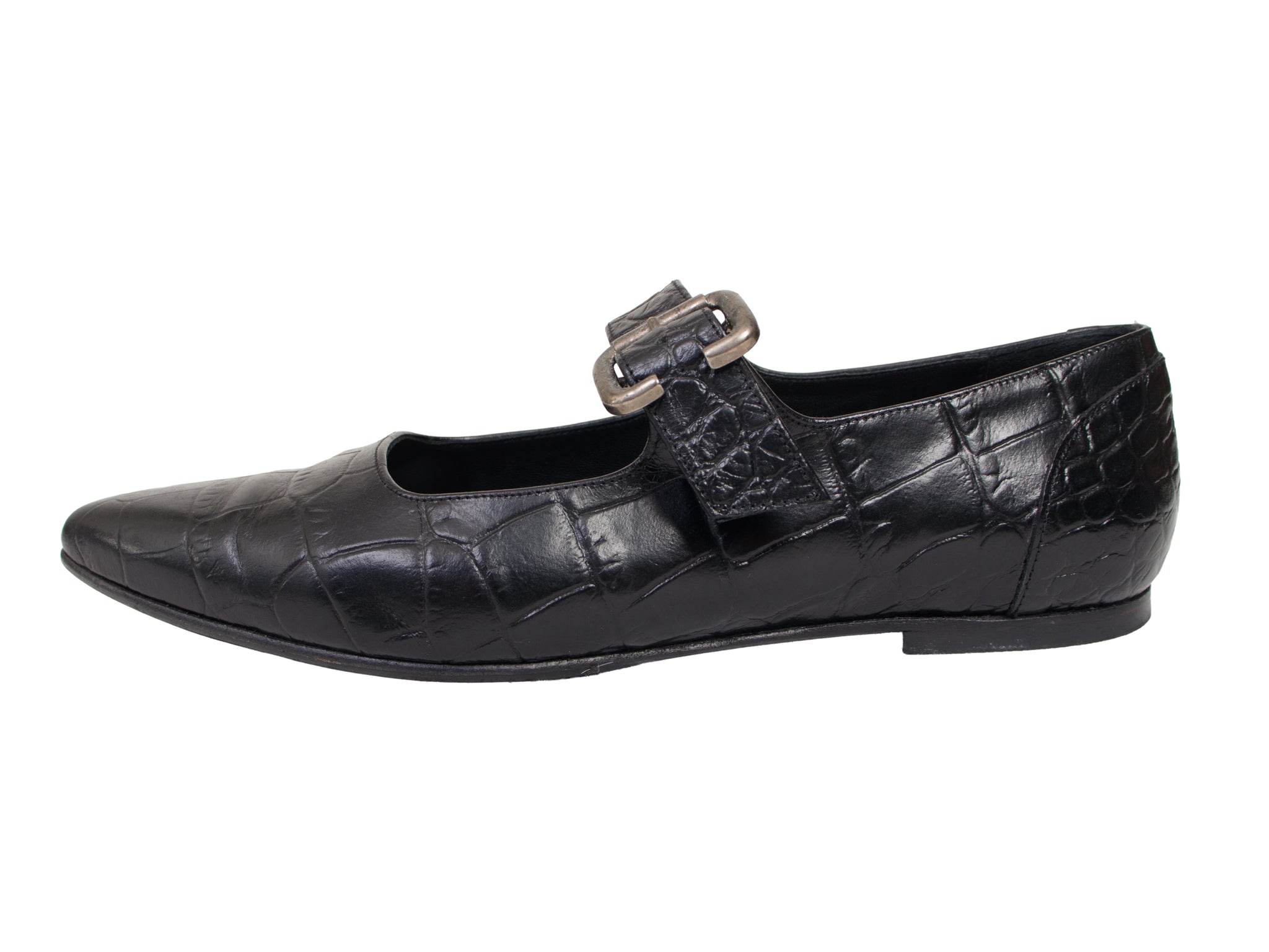 Freda Salvador Croc Embossed Mary Janes